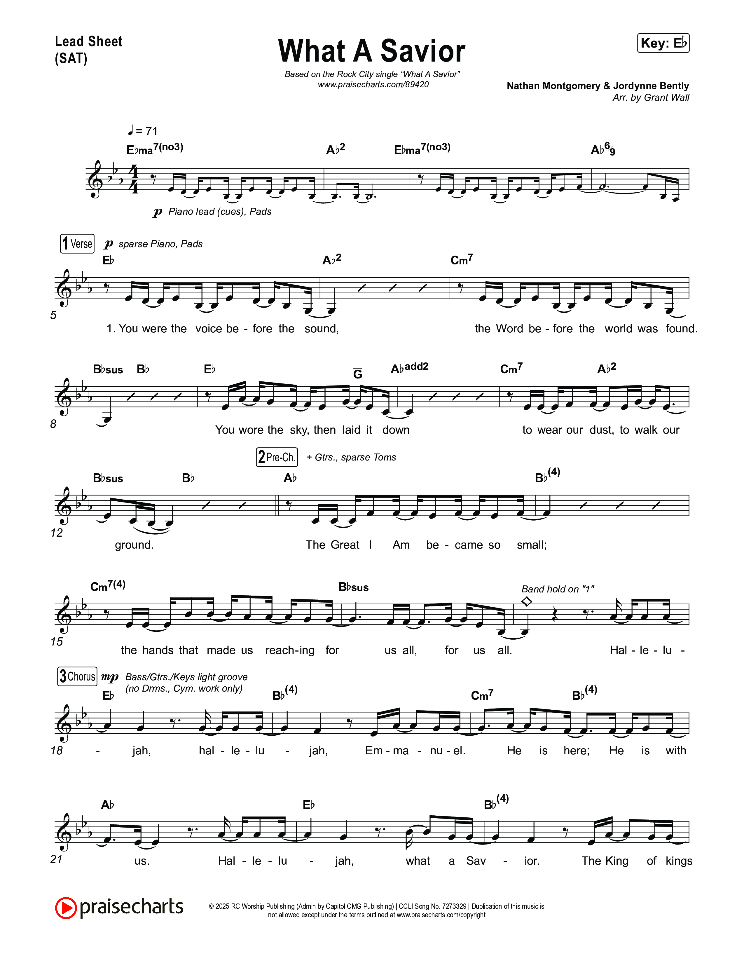 What A Savior Lead Sheet (SAT) (Rock City Worship)