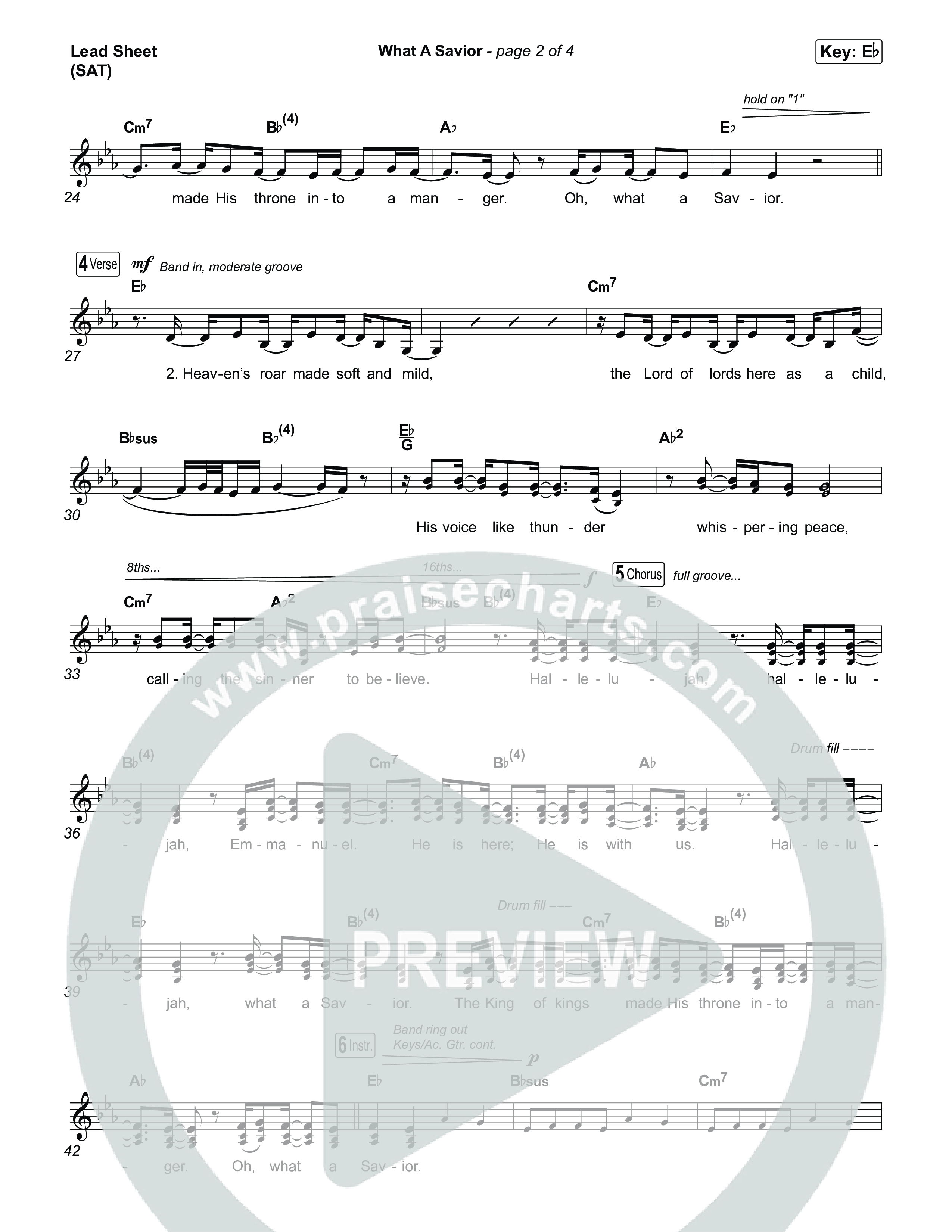 What A Savior Lead Sheet (SAT) (Rock City Worship)