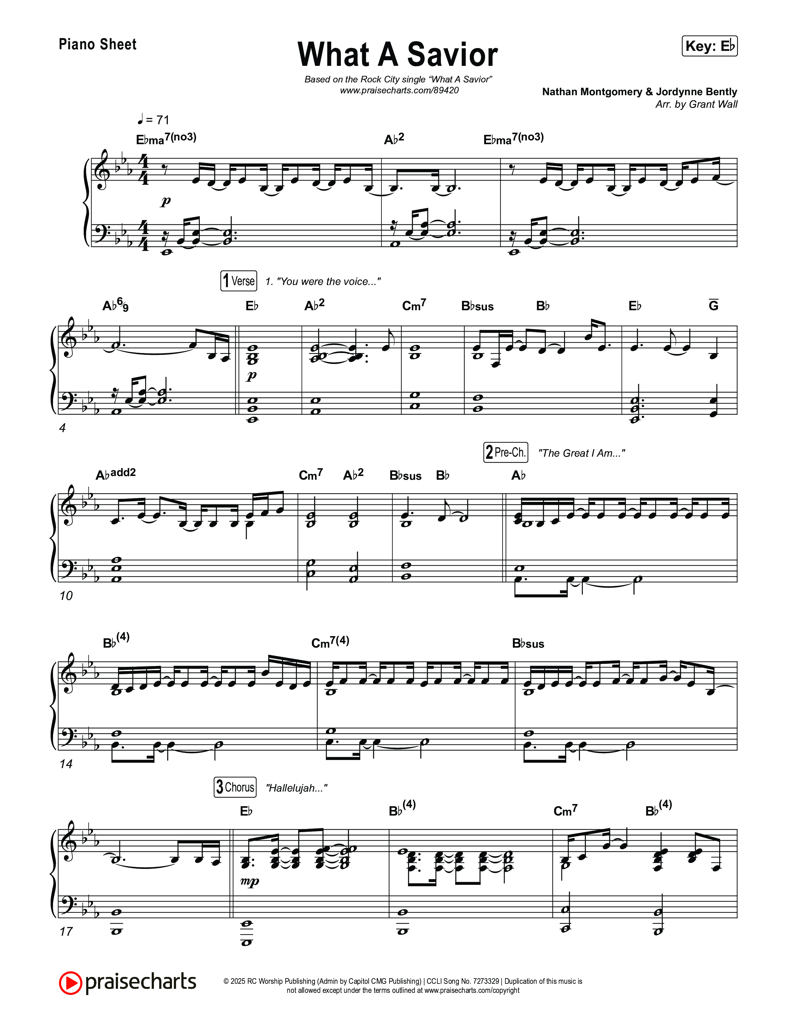 What A Savior Piano Sheet (Rock City Worship)