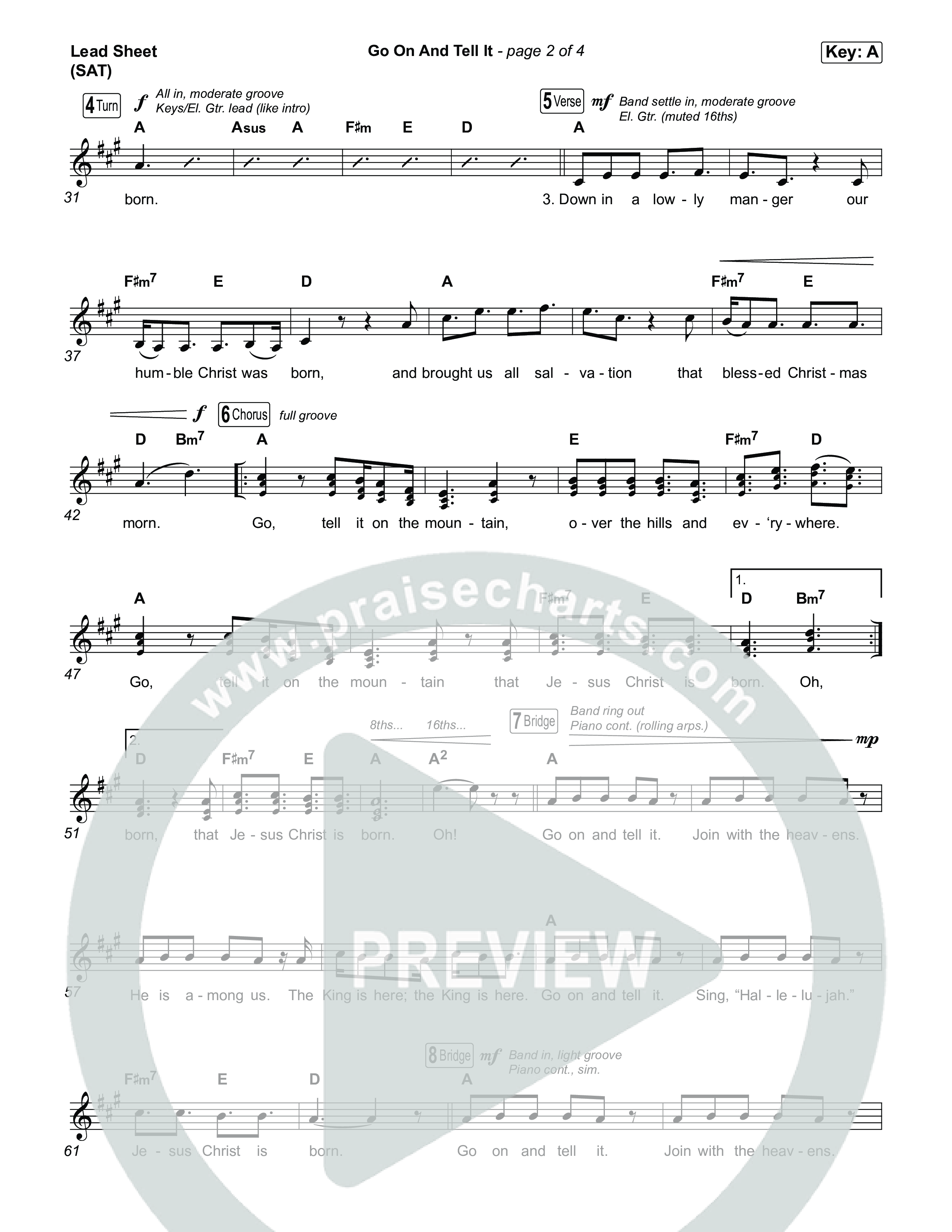 Go On And Tell It Lead Sheet (SAT) (Jeremy Camp)