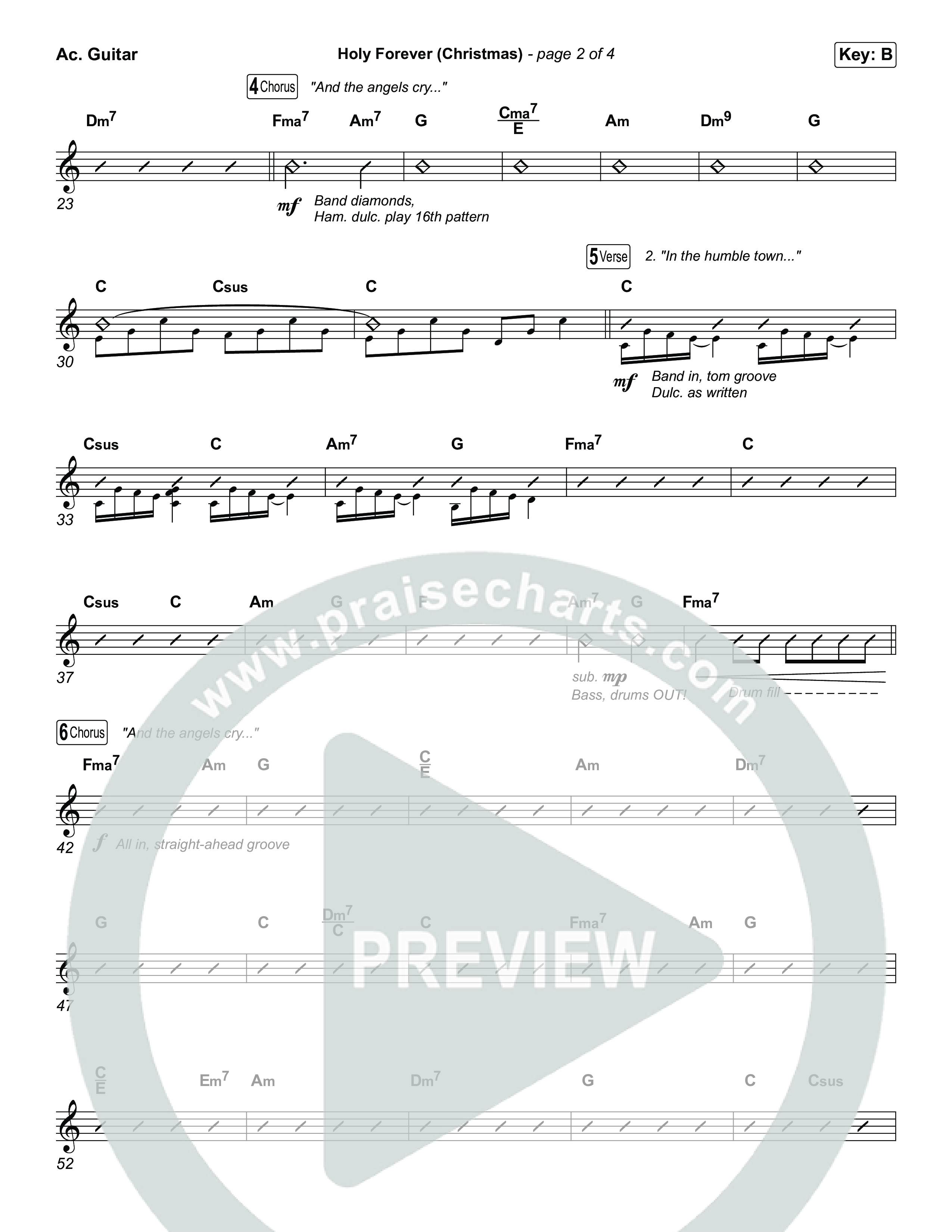 Holy Forever (Christmas) (Choral Anthem SATB) Acoustic Guitar (Chris Tomlin / Arr. Luke Gambill)