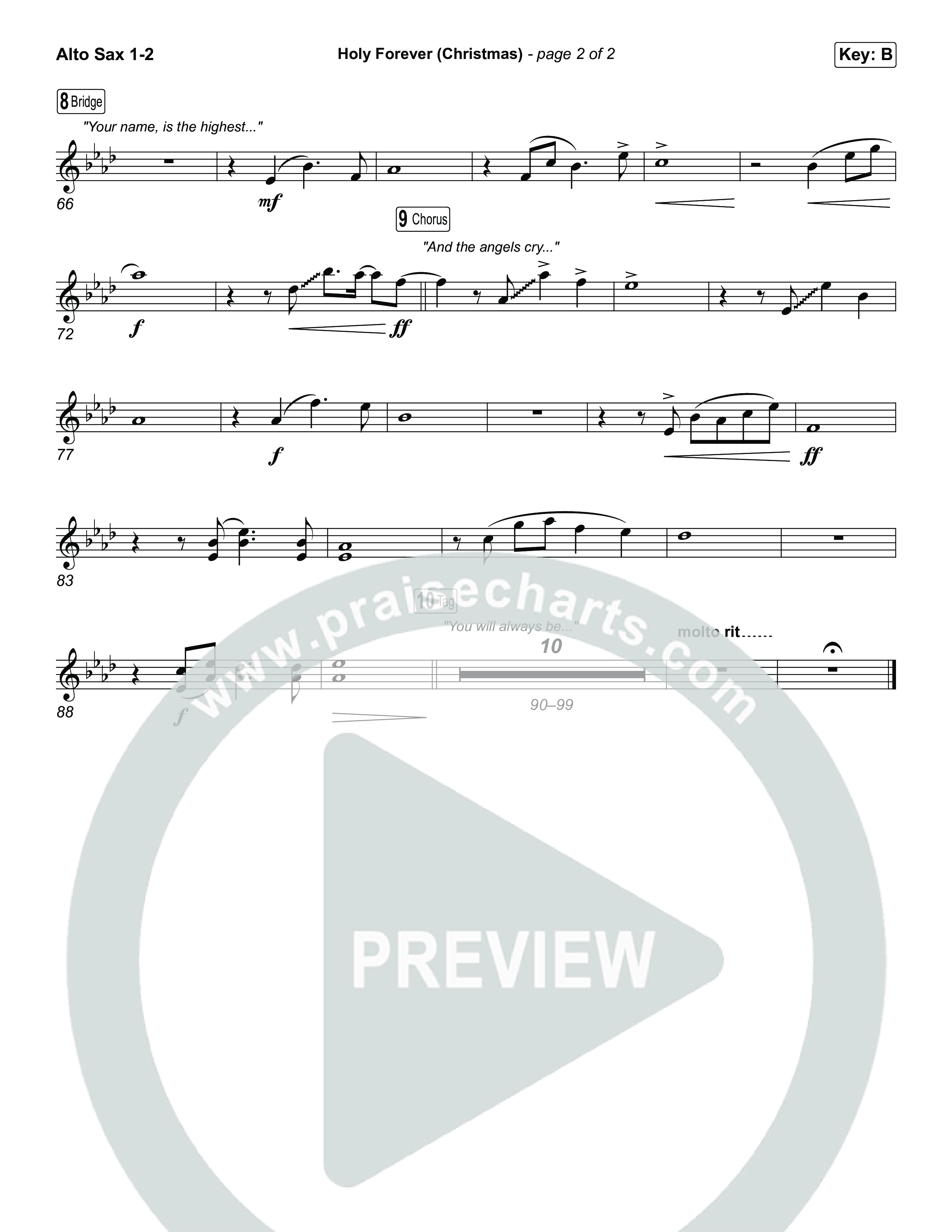 Holy Forever (Christmas) (Choral Anthem SATB) Sax Pack (Chris Tomlin / Arr. Luke Gambill)