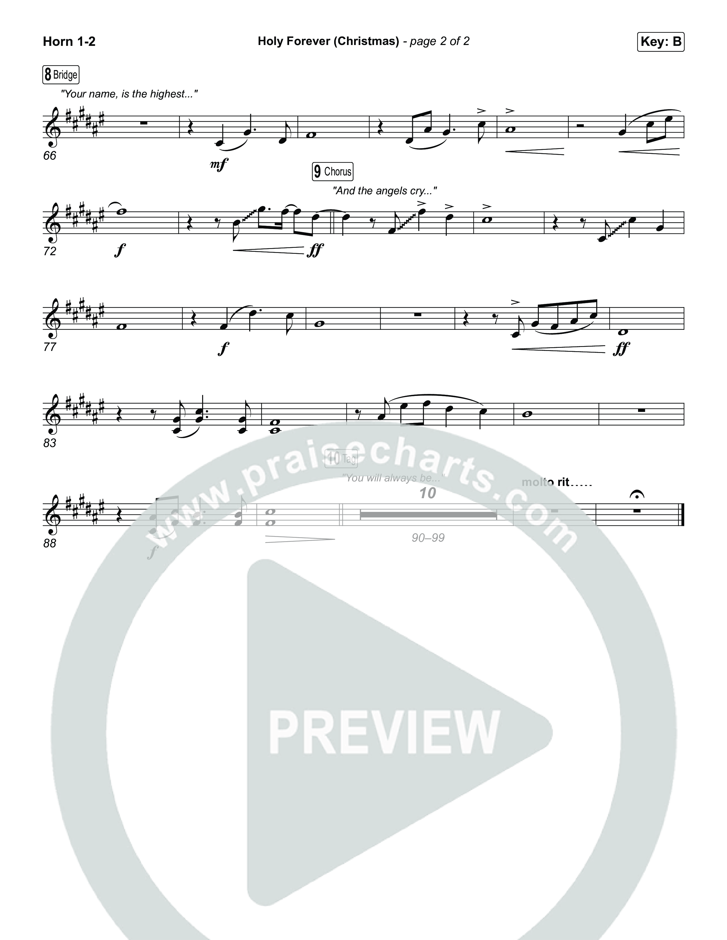 Holy Forever (Christmas) (Choral Anthem SATB) Brass Pack (Chris Tomlin / Arr. Luke Gambill)