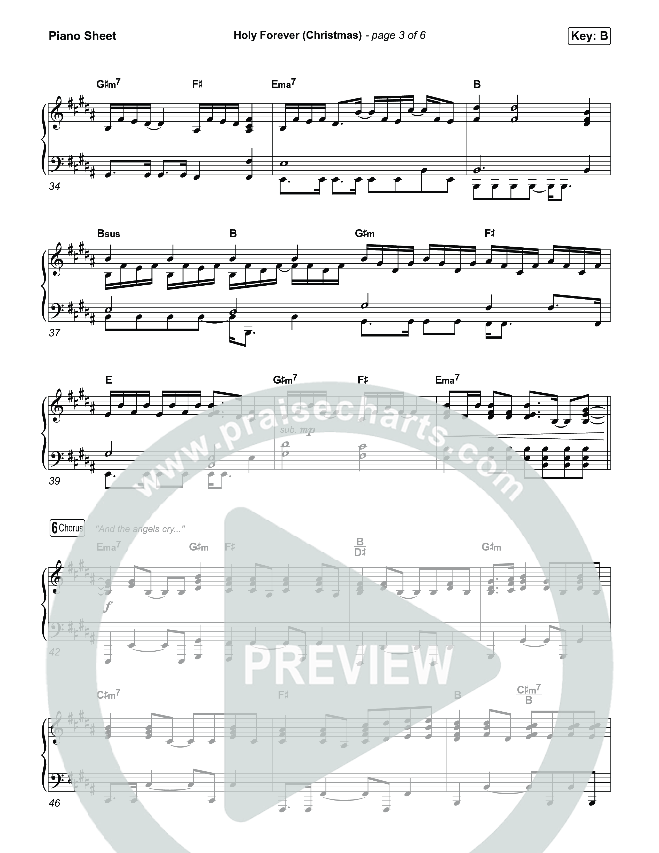 Holy Forever (Christmas) (Choral Anthem SATB) Piano Sheet (Chris Tomlin / Arr. Luke Gambill)
