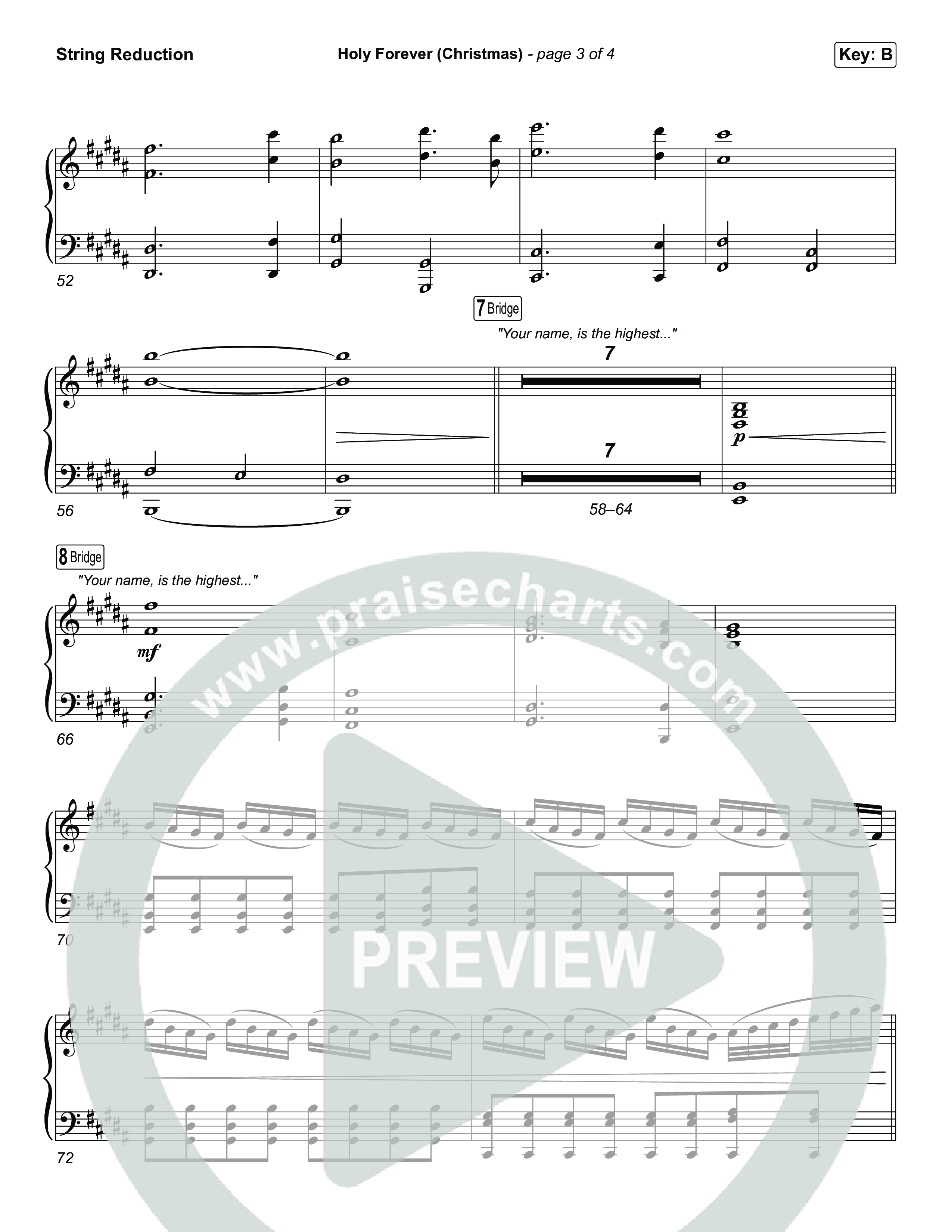 Holy Forever (Christmas) (Choral Anthem SATB) String Reduction (Chris Tomlin / Arr. Luke Gambill)