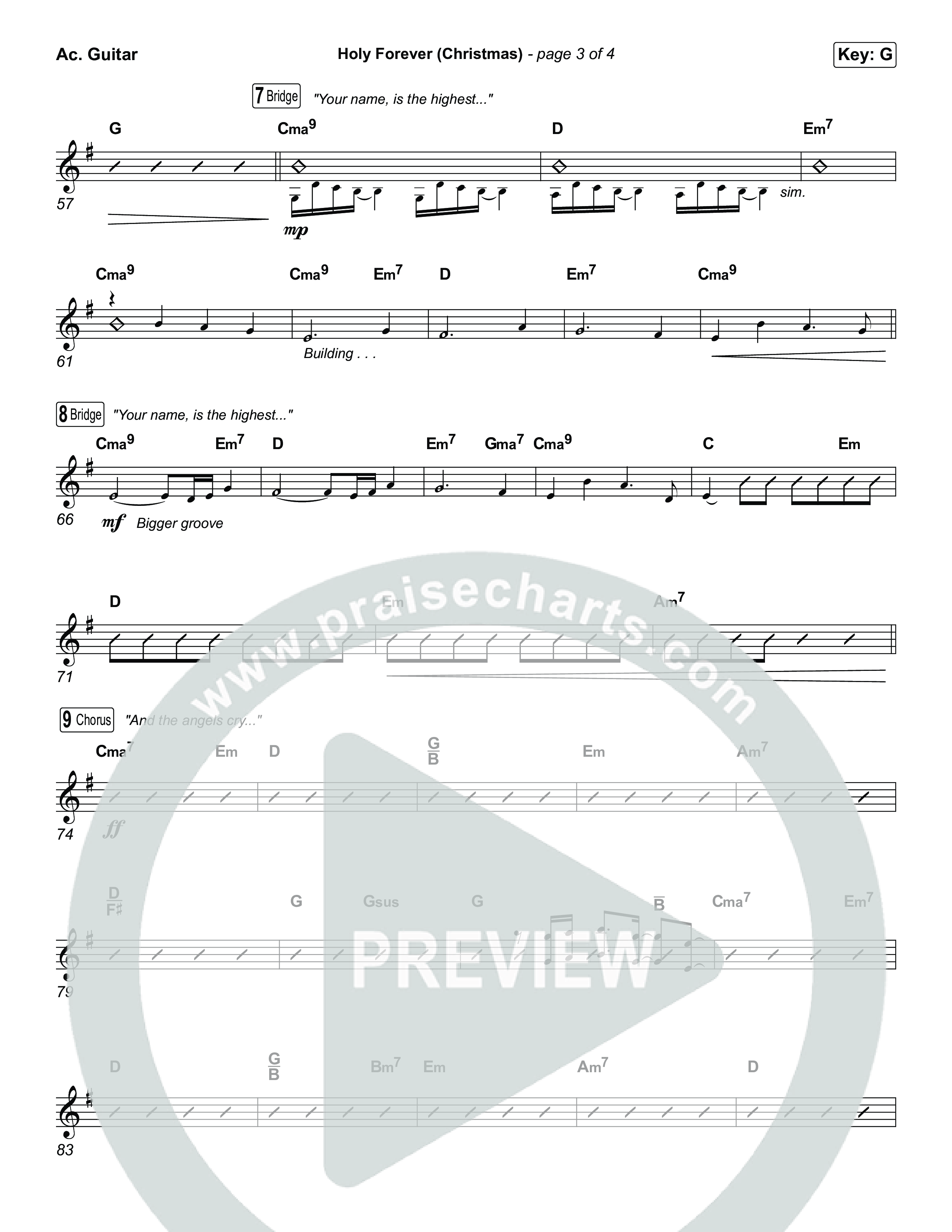 Holy Forever (Christmas) (Worship Choir/SAB) Acoustic Guitar (Chris Tomlin / Arr. Luke Gambill)