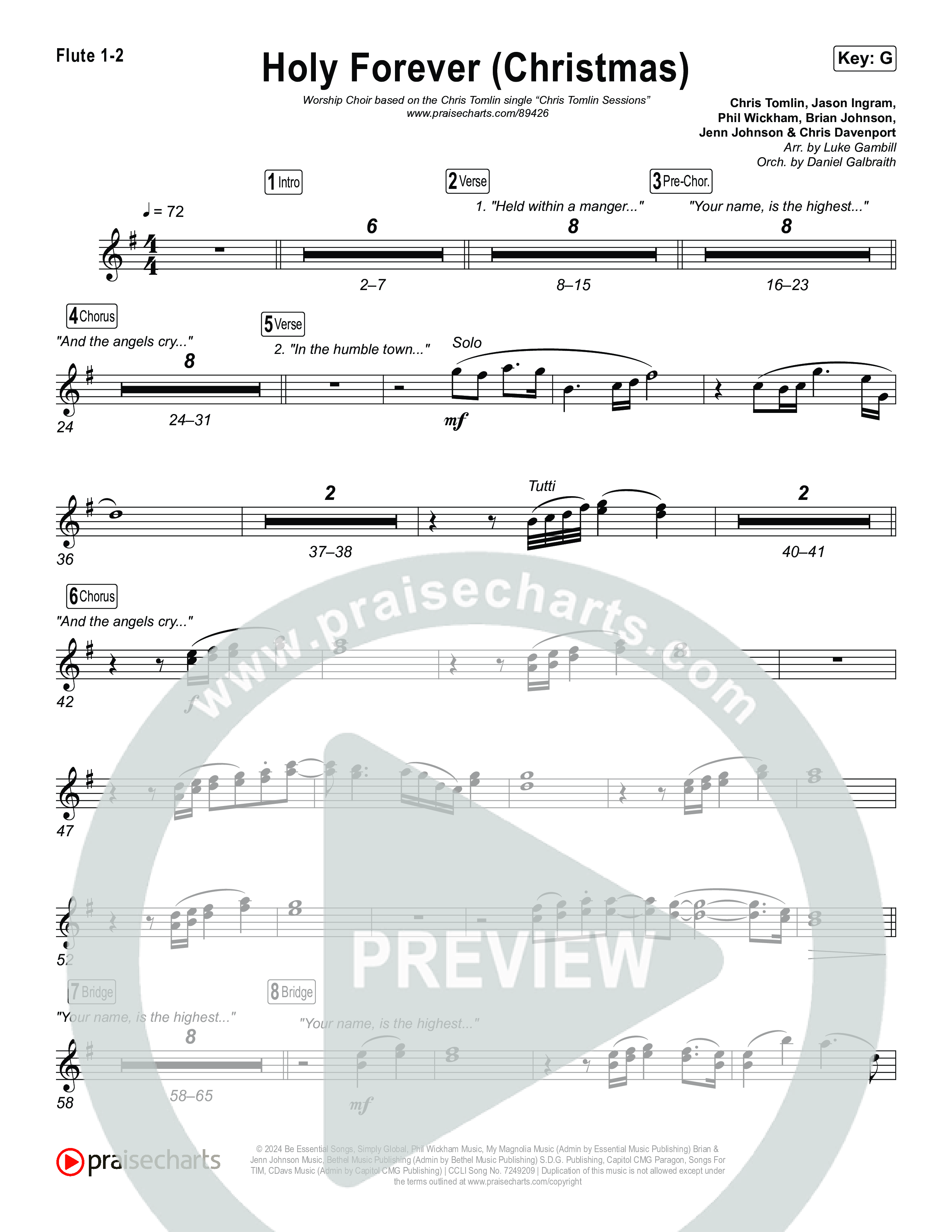 Holy Forever (Christmas) (Worship Choir/SAB) Wind Pack (Chris Tomlin / Arr. Luke Gambill)