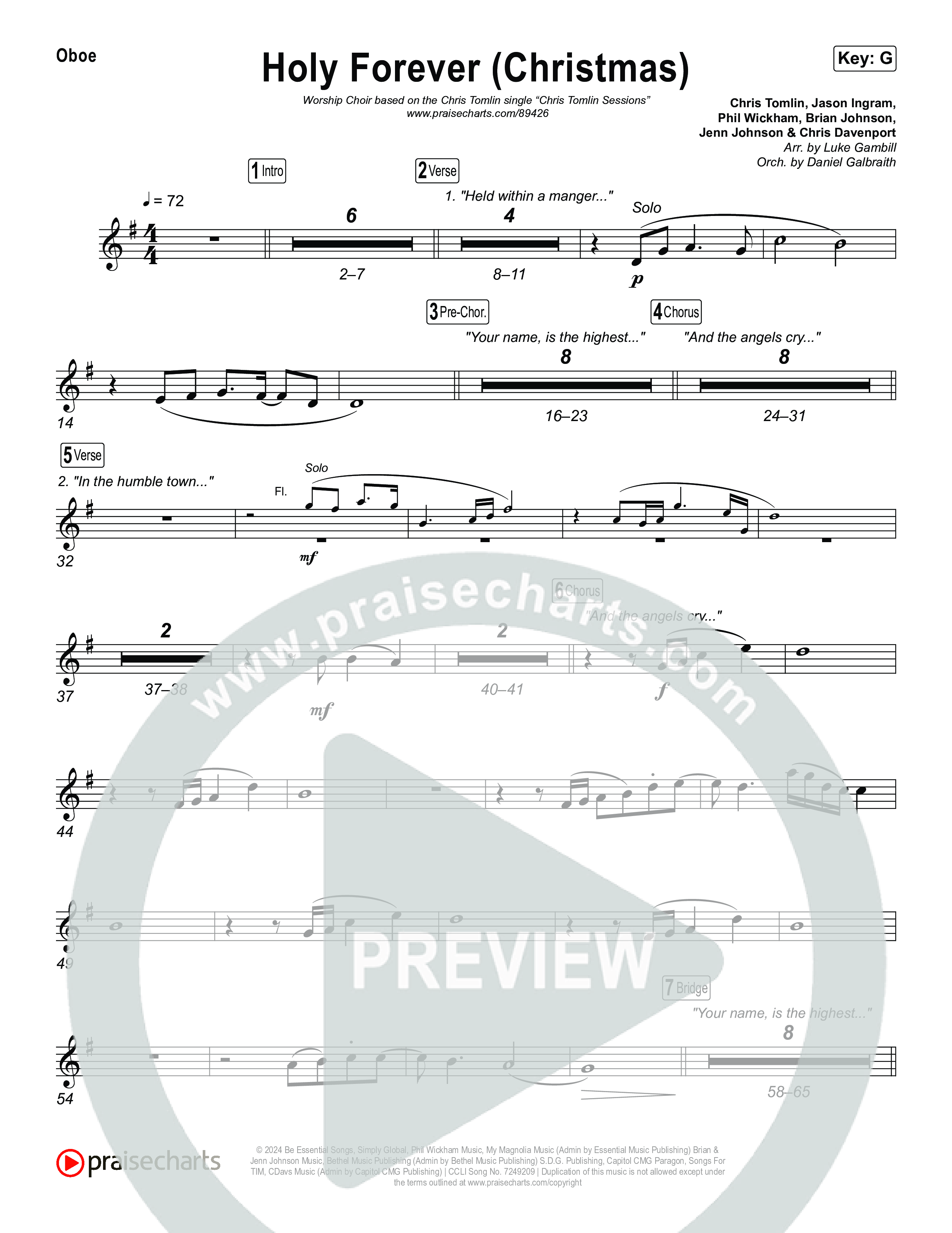 Holy Forever (Christmas) (Worship Choir/SAB) Wind Pack (Chris Tomlin / Arr. Luke Gambill)