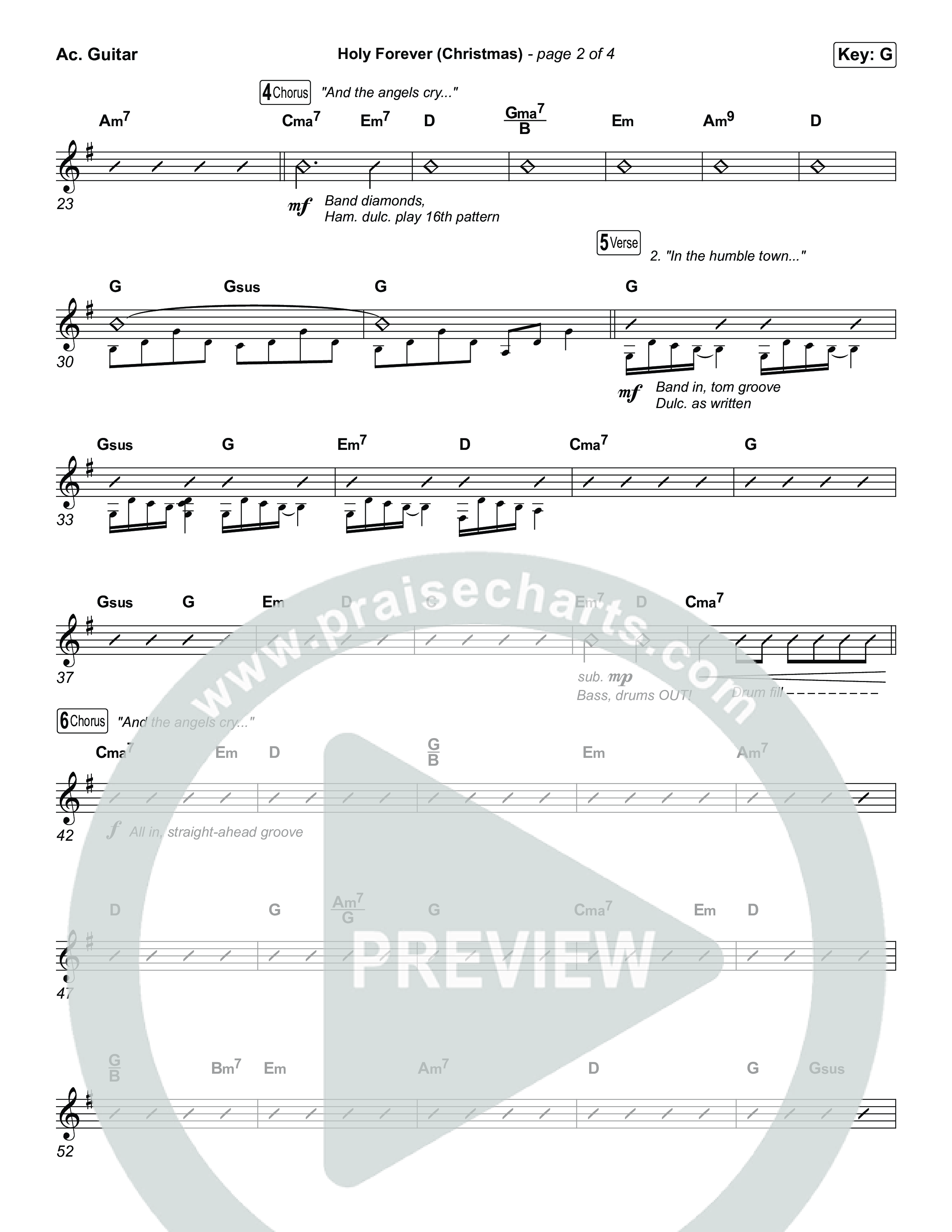 Holy Forever (Christmas) (Unison/2-Part) Acoustic Guitar (Chris Tomlin / Arr. Luke Gambill)