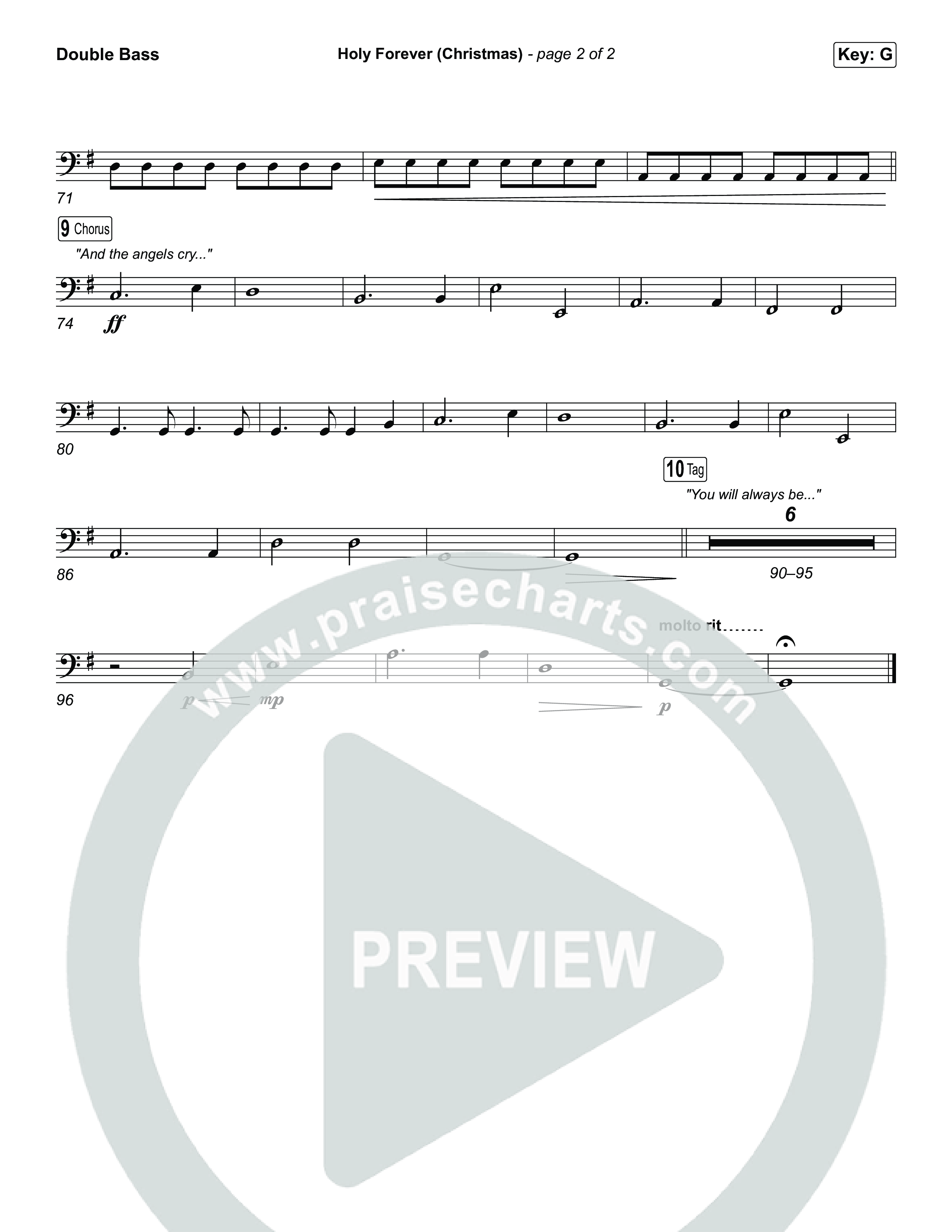 Holy Forever (Christmas) (Unison/2-Part) Double Bass (Chris Tomlin / Arr. Luke Gambill)