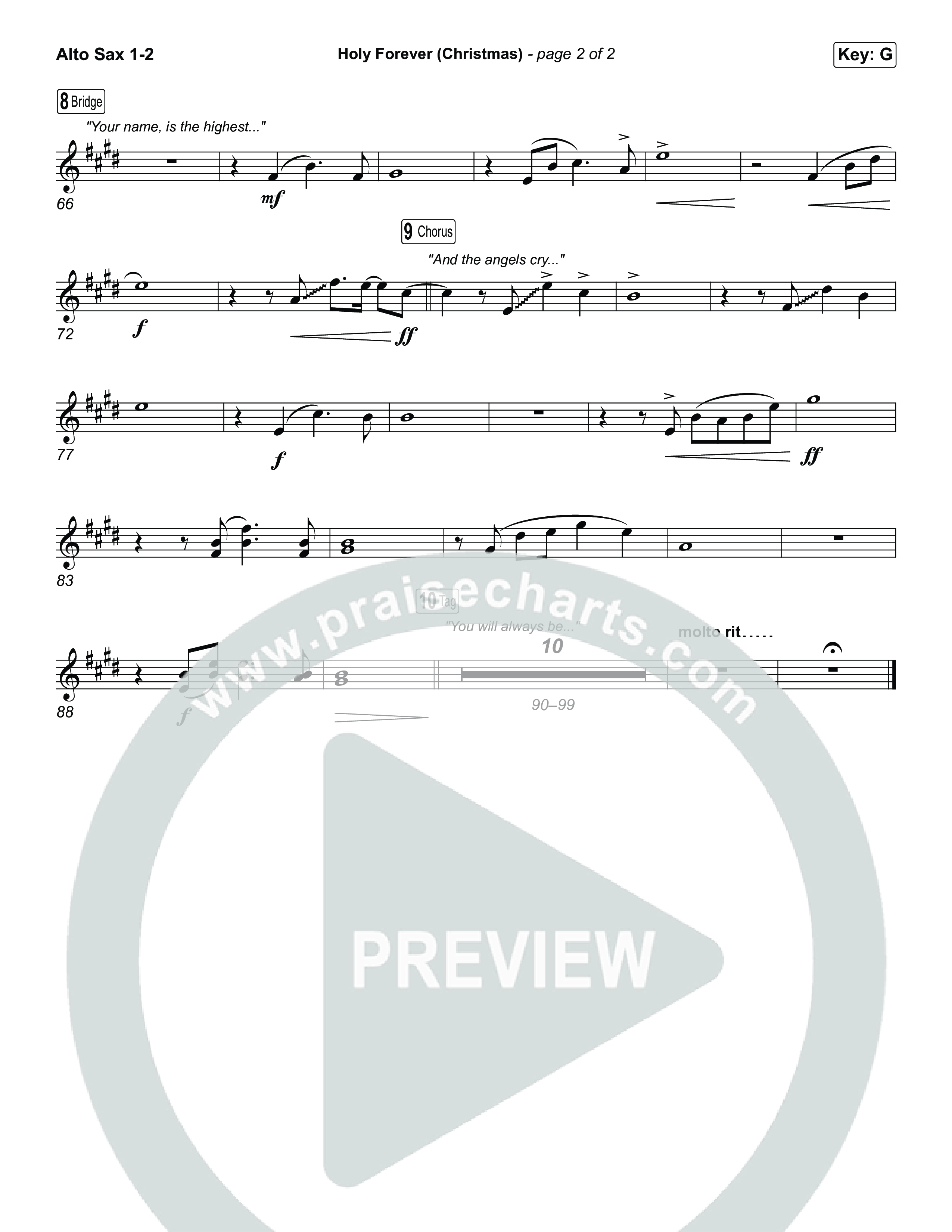 Holy Forever (Christmas) (Sing It Now) Sax Pack (Chris Tomlin / Arr. Luke Gambill)