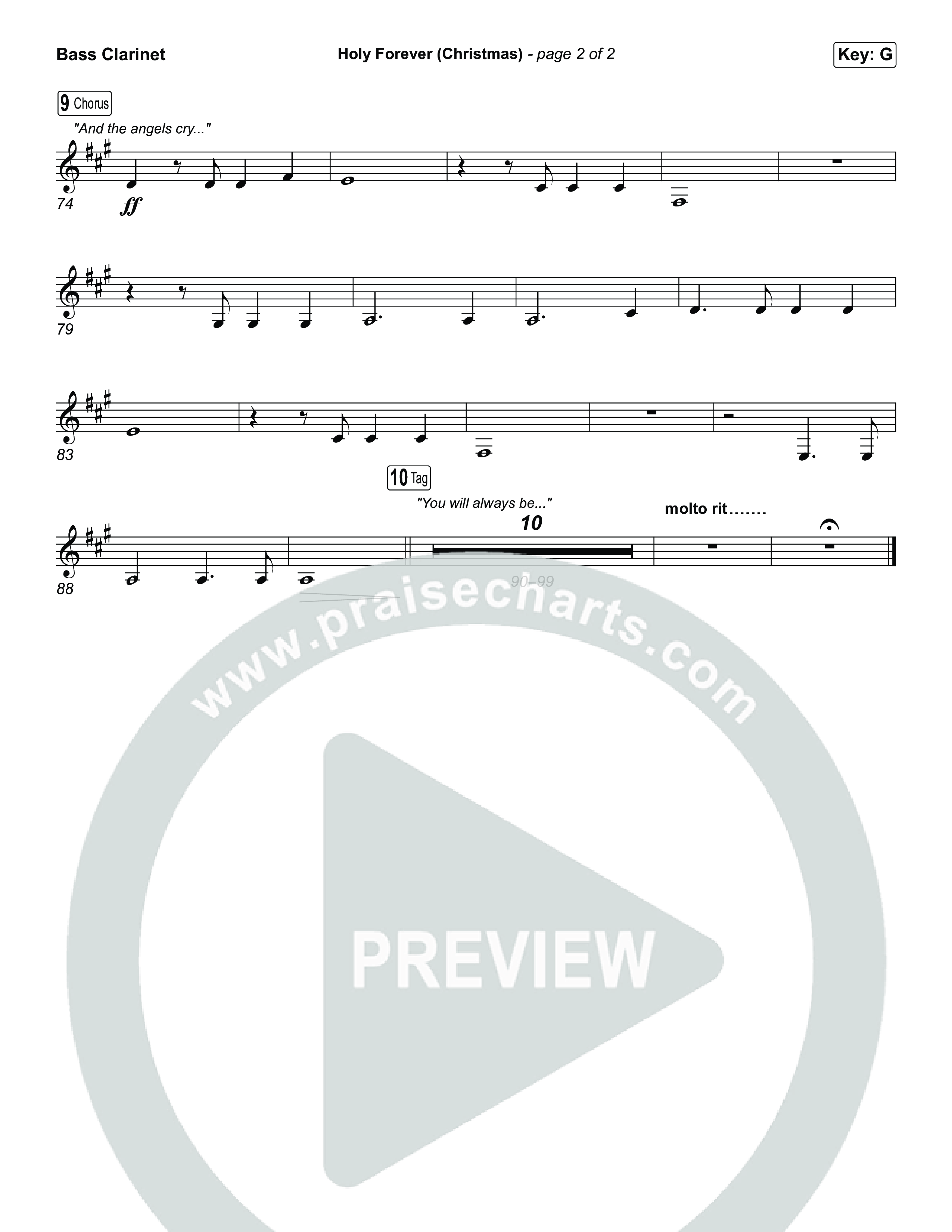 Holy Forever (Christmas) (Sing It Now) Bass Clarinet (Chris Tomlin / Arr. Luke Gambill)