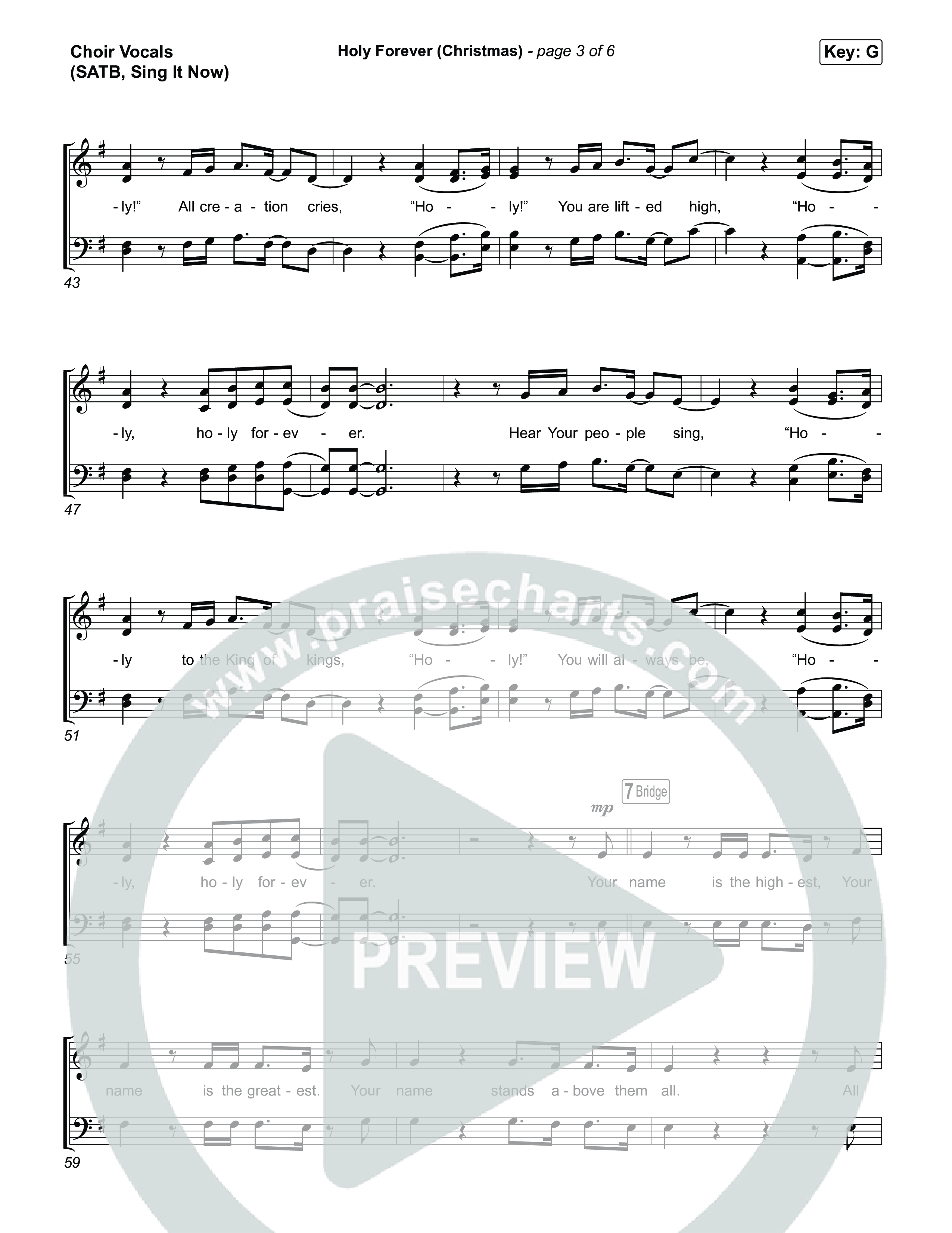 Holy Forever (Christmas) (Sing It Now) Choir Sheet (SATB) (Chris Tomlin / Arr. Luke Gambill)