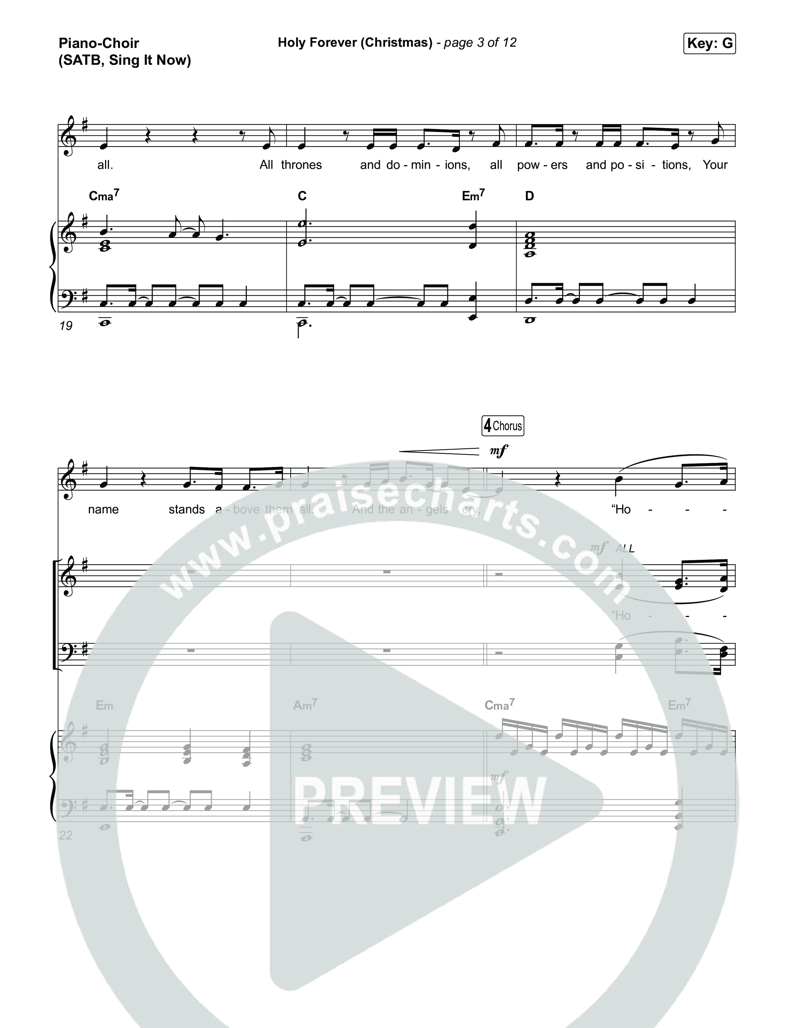 Holy Forever (Christmas) (Sing It Now) Piano/Choir (SATB) (Chris Tomlin / Arr. Luke Gambill)