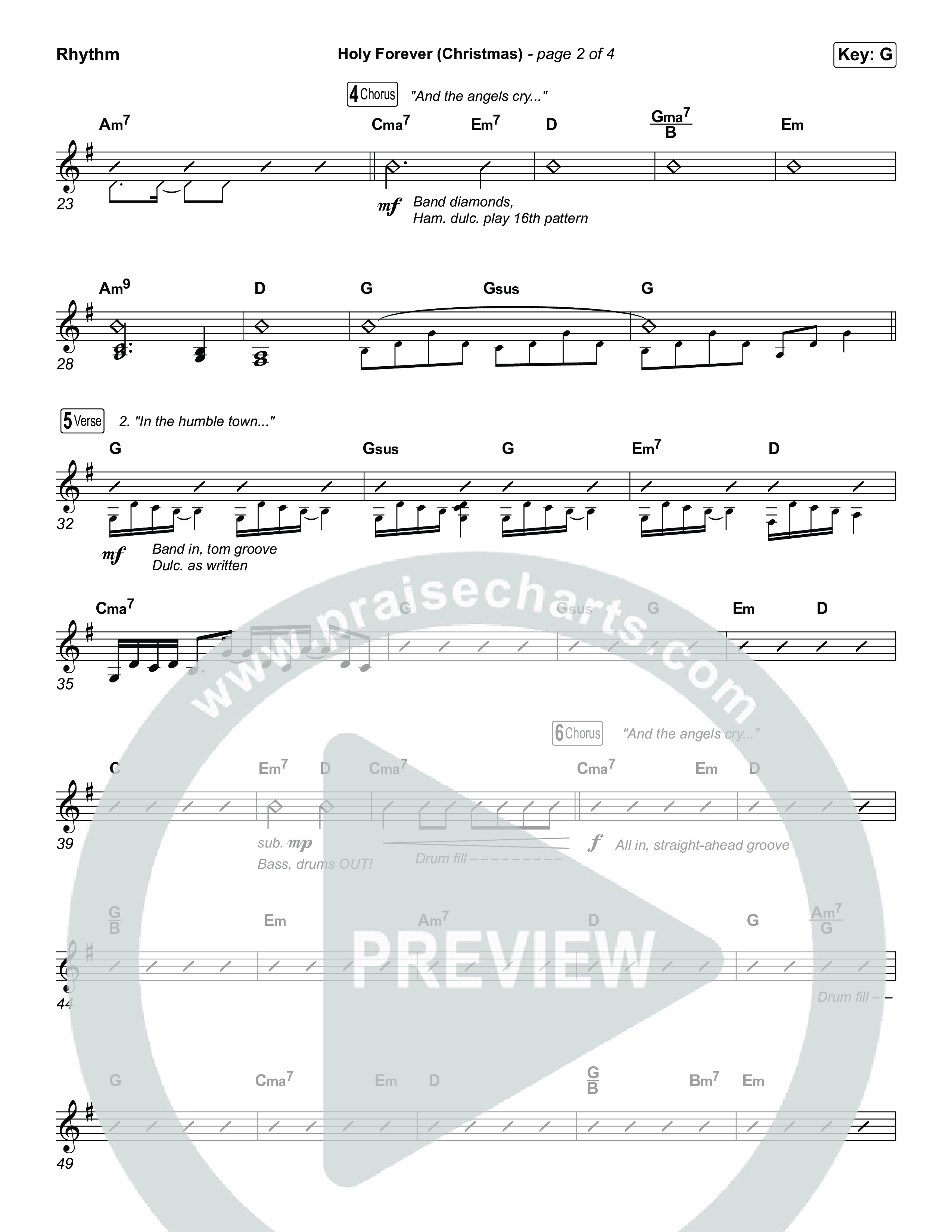 Holy Forever (Christmas) (Sing It Now) Rhythm Chart (Chris Tomlin / Arr. Luke Gambill)