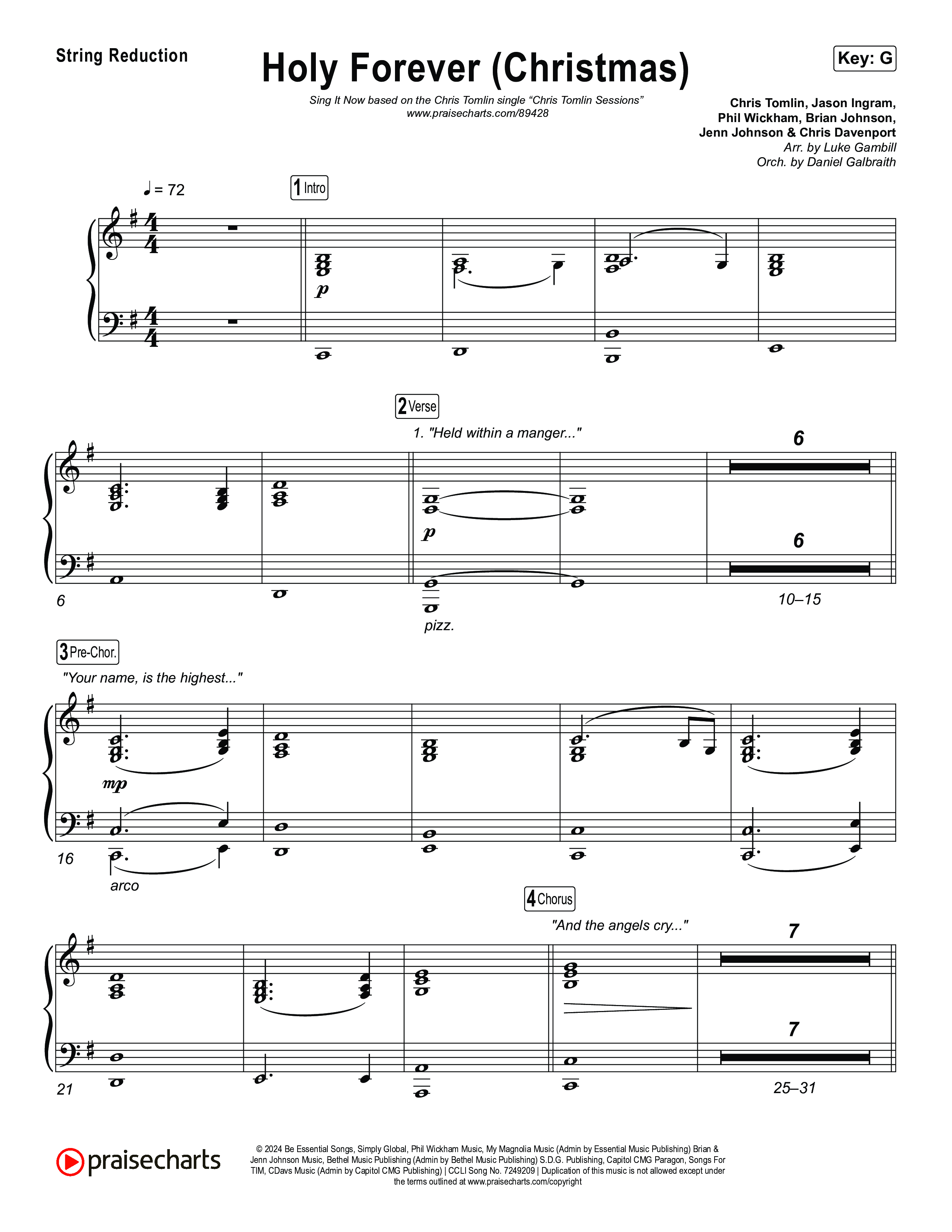 Holy Forever (Christmas) (Sing It Now) String Reduction (Chris Tomlin / Arr. Luke Gambill)