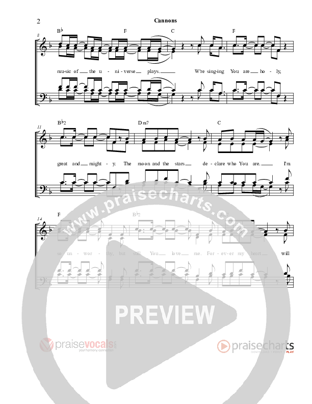 Cannons Lead Sheet (PraiseVocals)