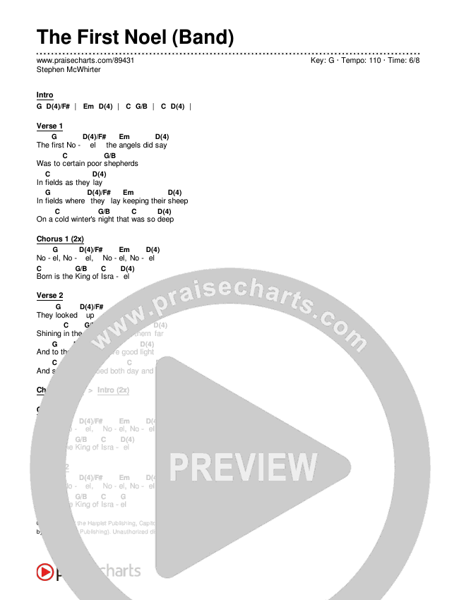 The First Noel (Band) Chords & Lyrics (Stephen McWhirter)