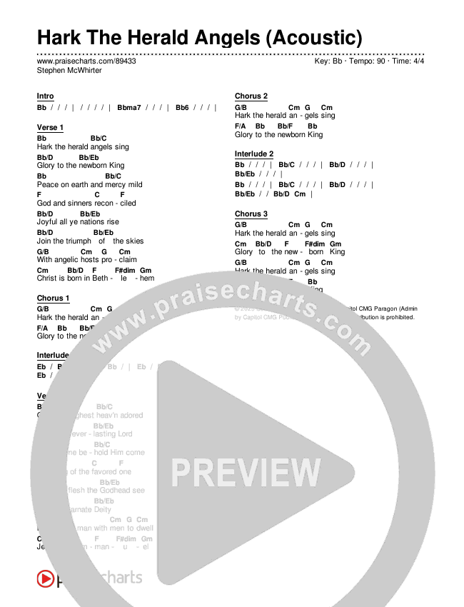 Hark The Herald Angels (Acoustic) Chords & Lyrics (Stephen McWhirter)