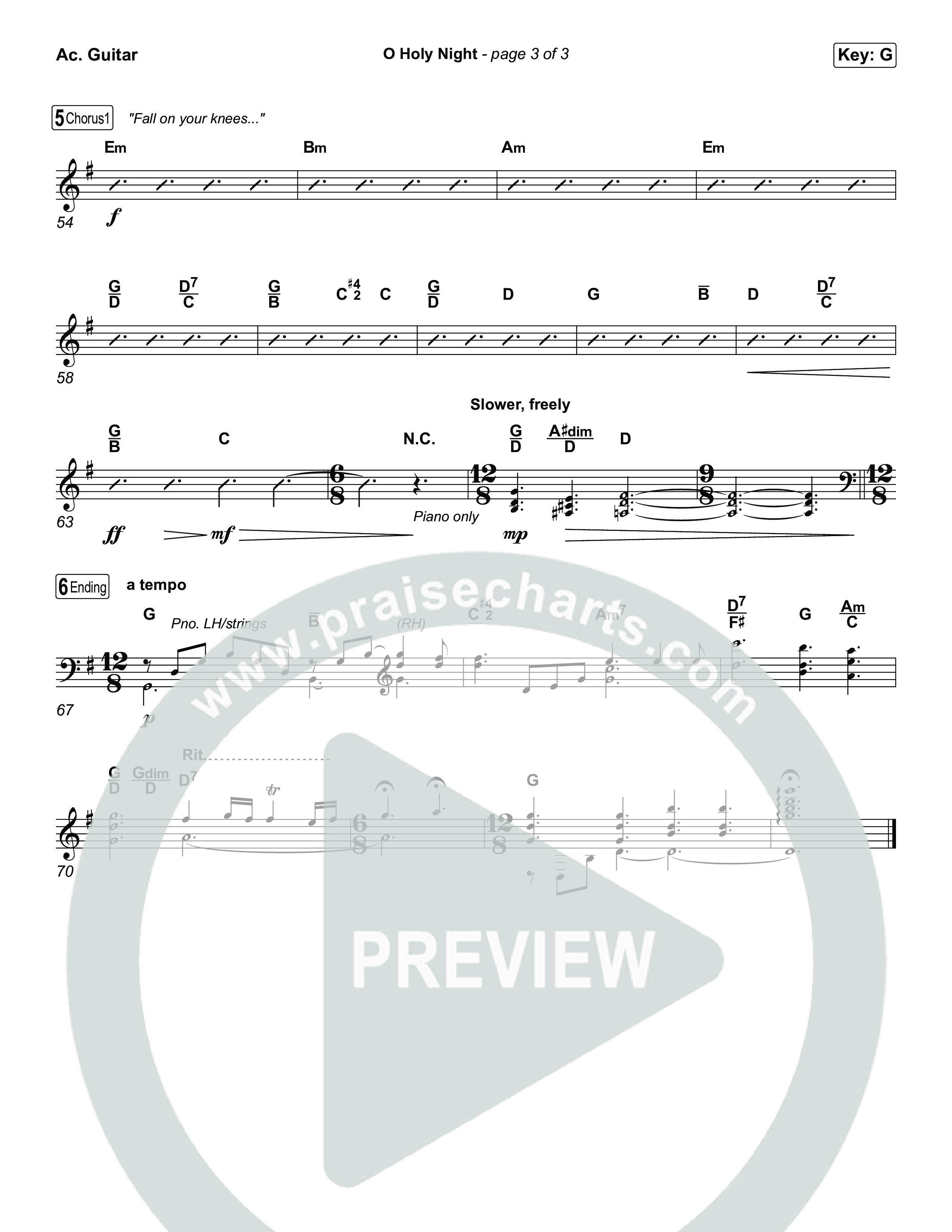 O Holy Night Acoustic Guitar (Keith & Kristyn Getty / The Getty Girls)