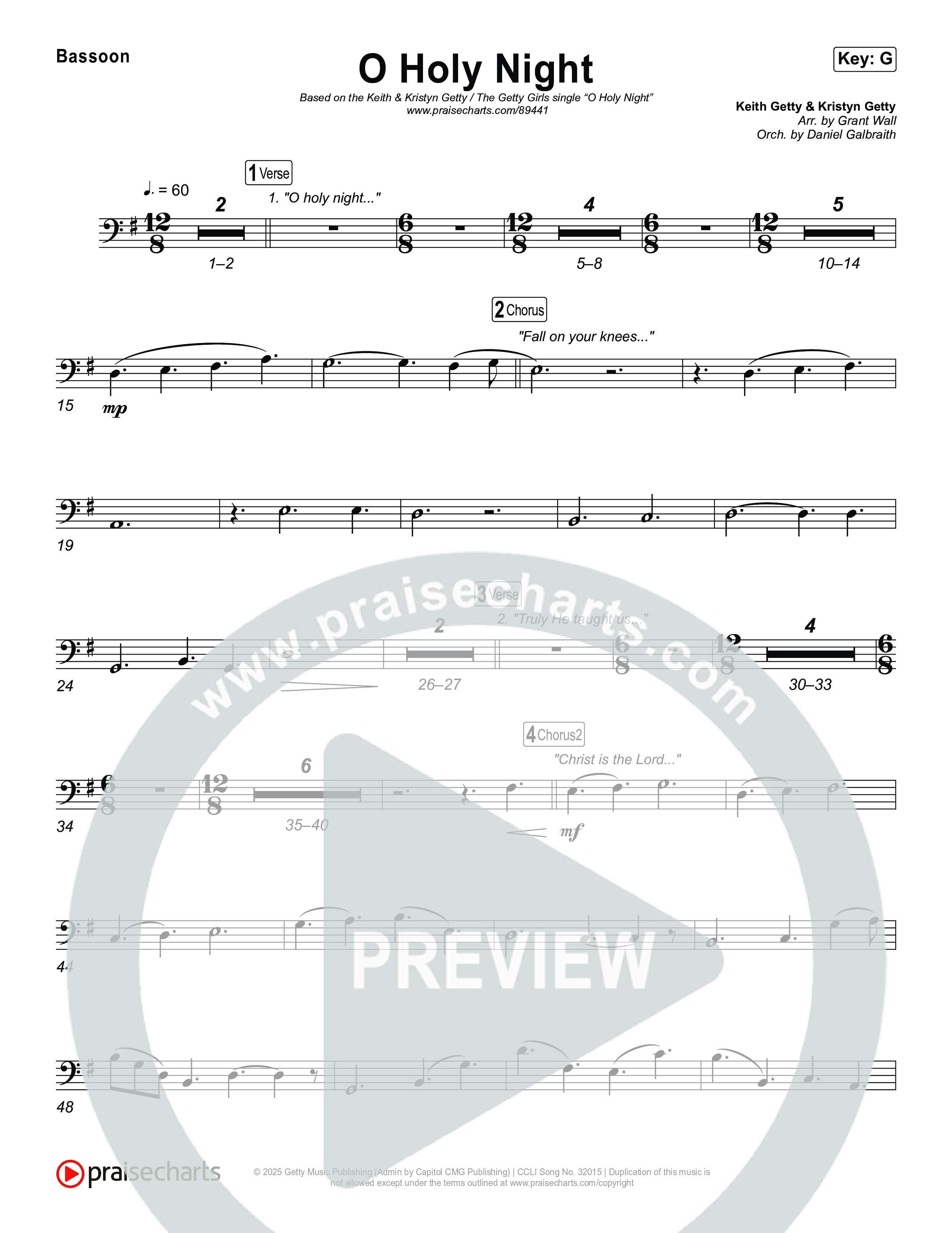 O Holy Night Bassoon (Keith & Kristyn Getty / The Getty Girls)