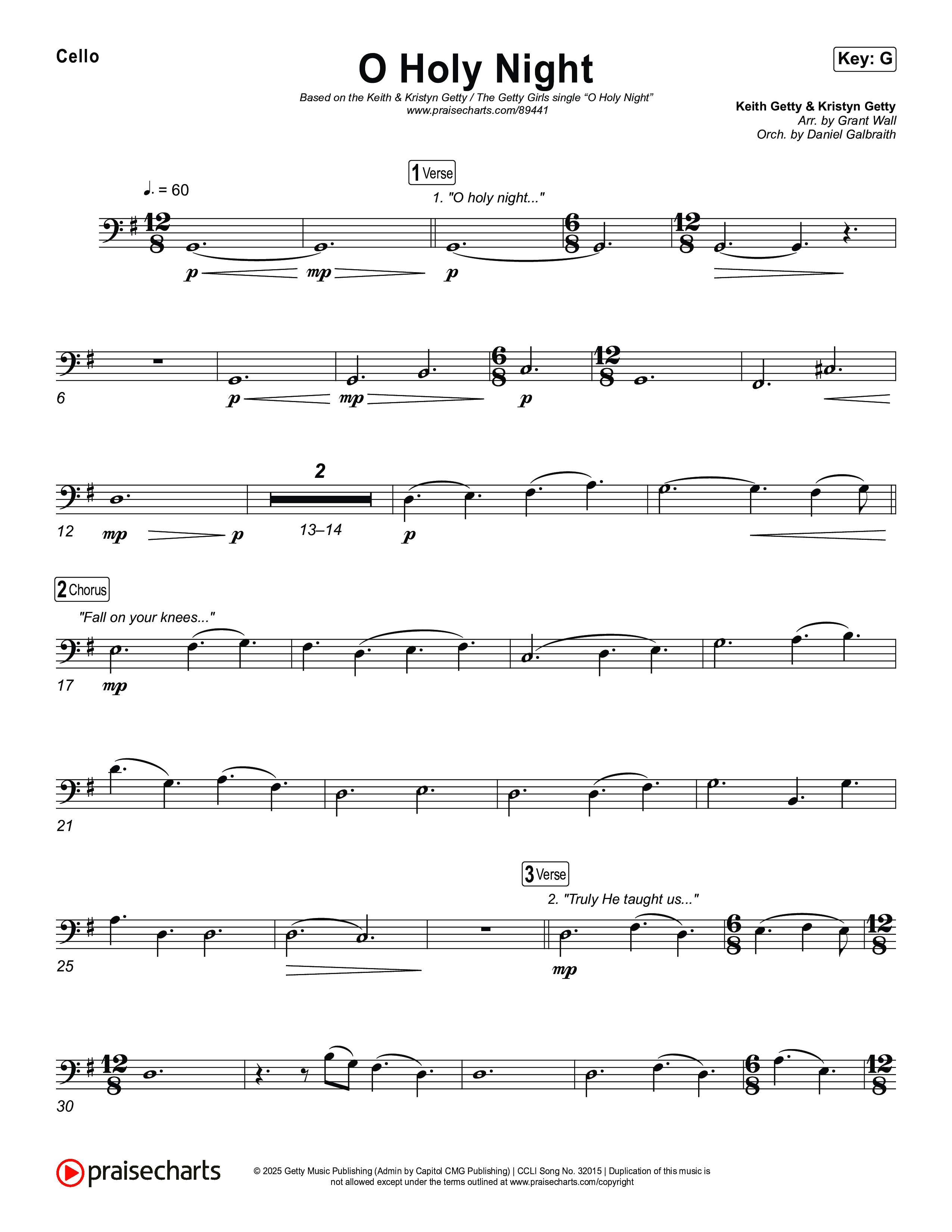 O Holy Night Cello (Keith & Kristyn Getty / The Getty Girls)