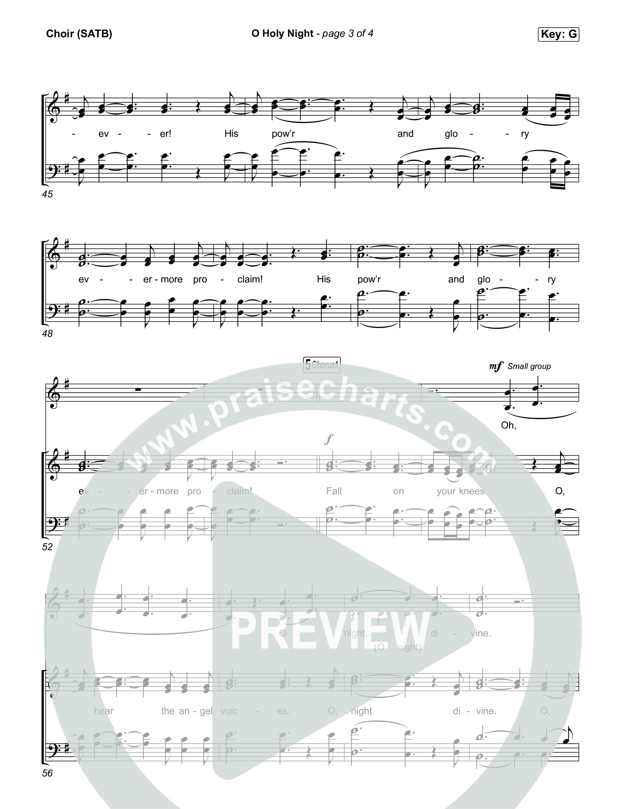O Holy Night Choir Sheet (SATB) (Keith & Kristyn Getty / The Getty Girls)