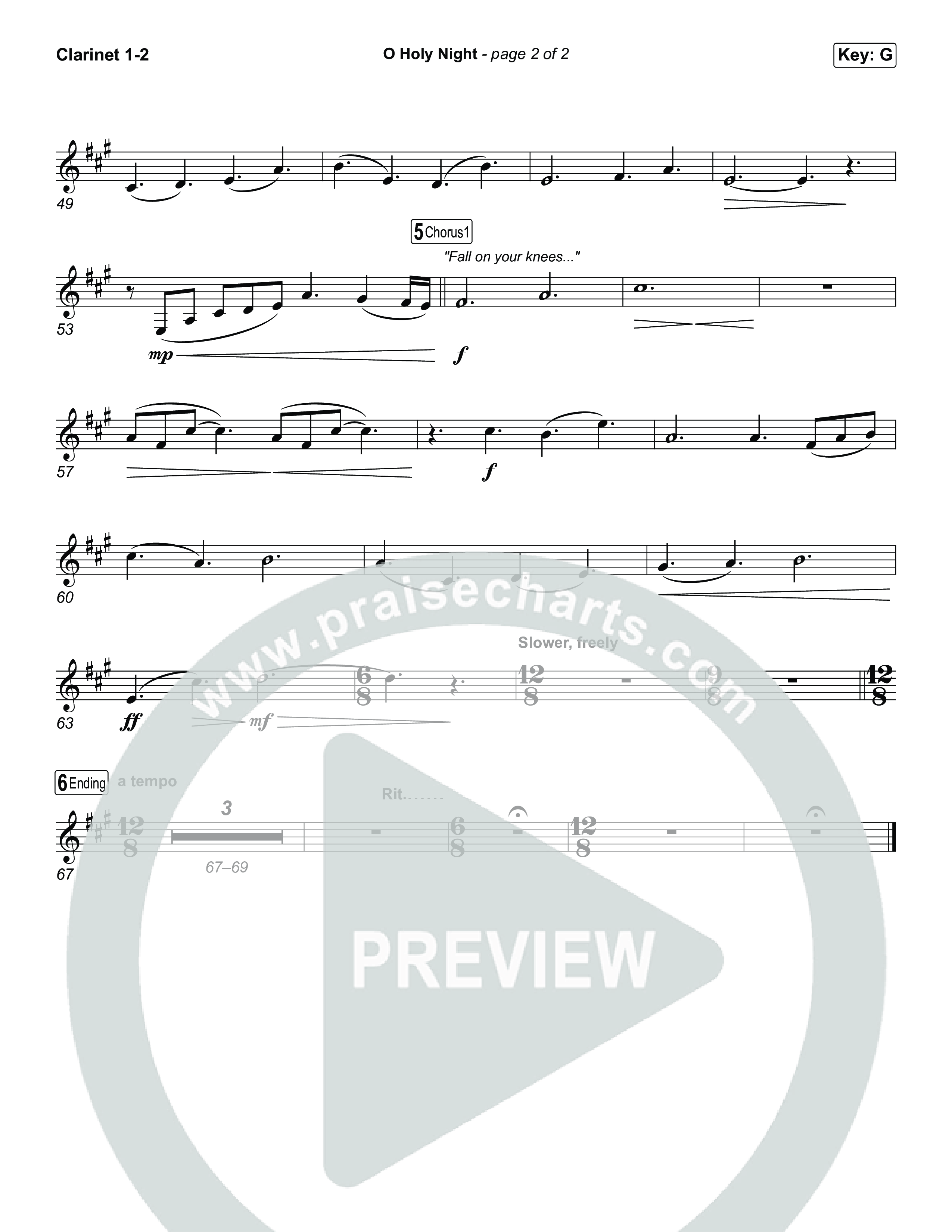 O Holy Night Clarinet 1/2 (Keith & Kristyn Getty / The Getty Girls)