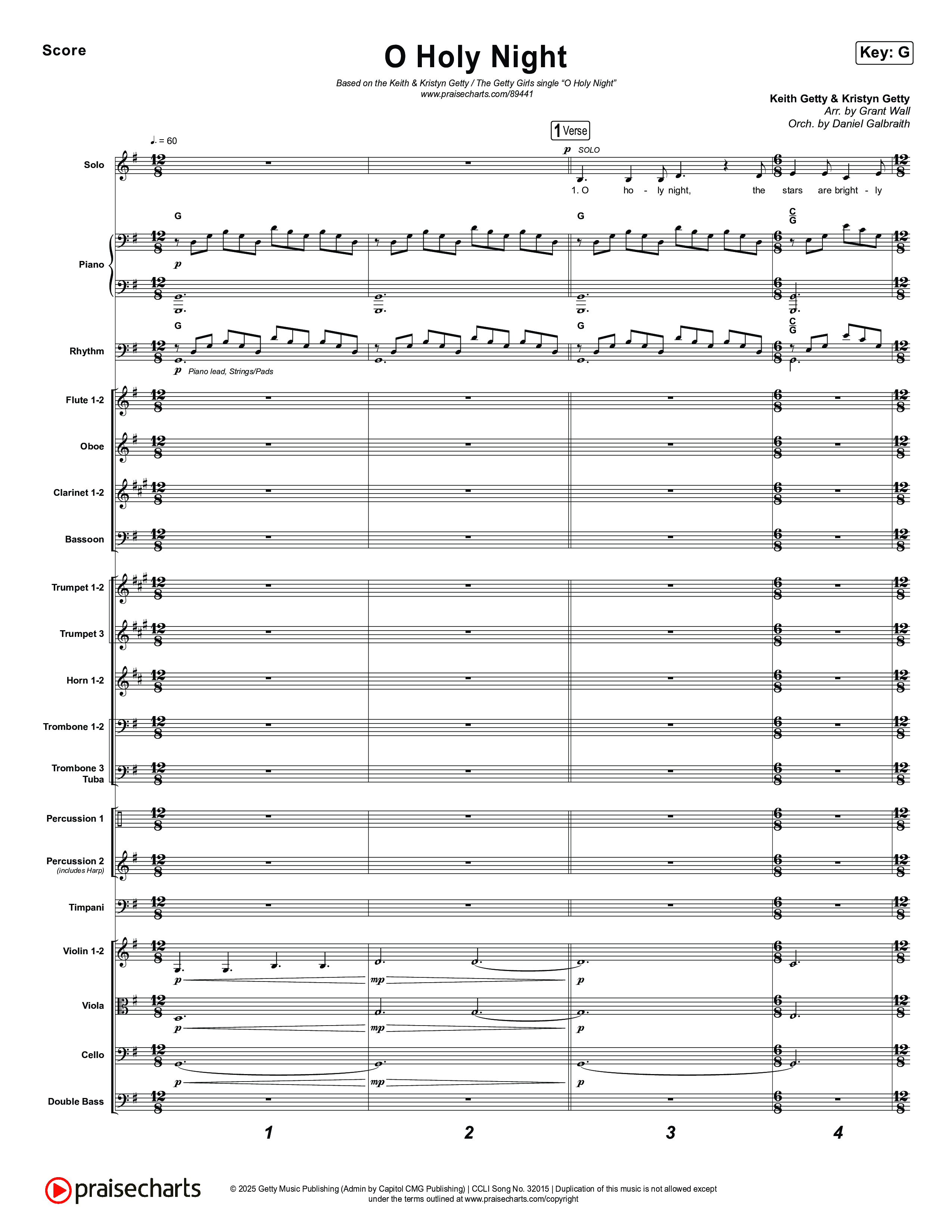 O Holy Night Orchestration (Keith & Kristyn Getty / The Getty Girls)