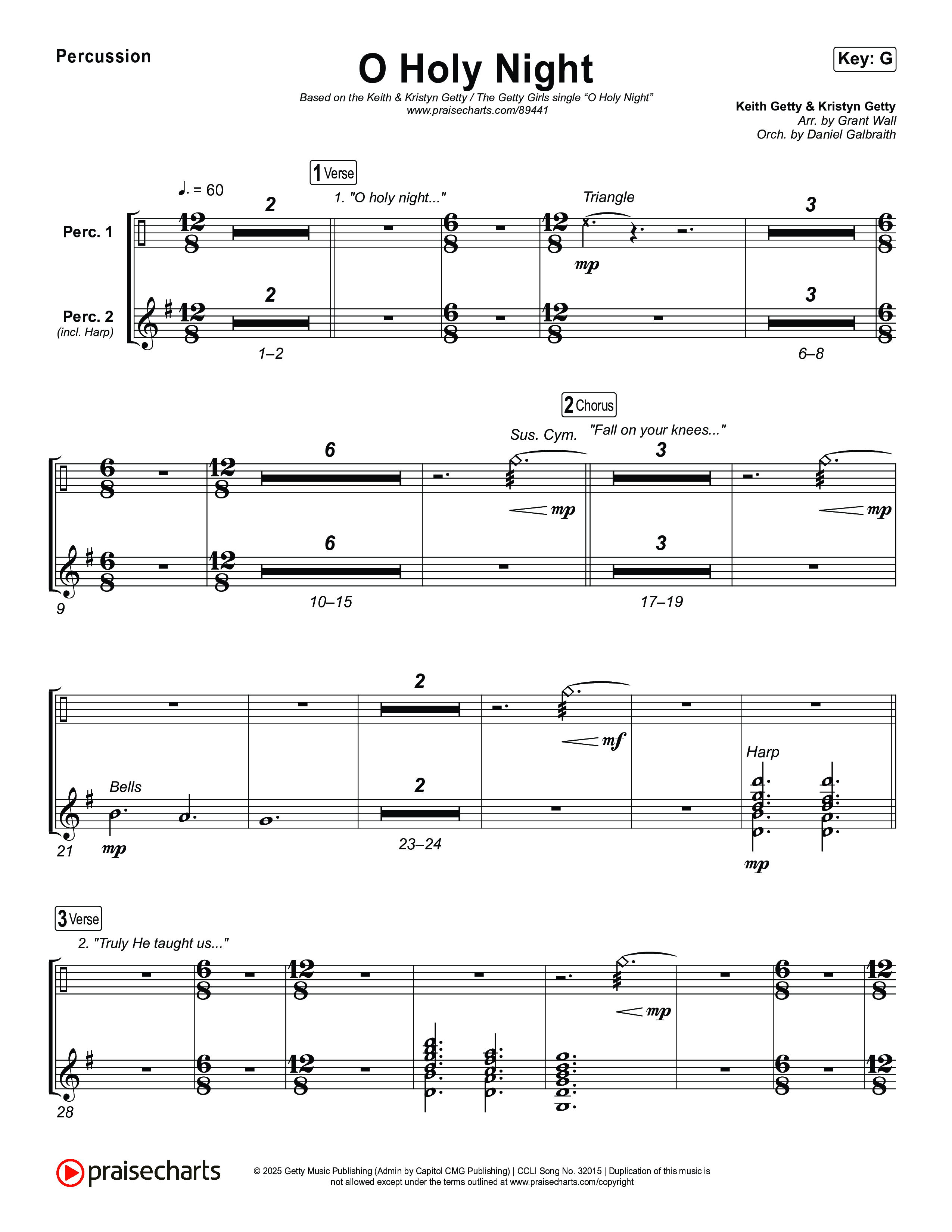 O Holy Night Percussion (Keith & Kristyn Getty / The Getty Girls)