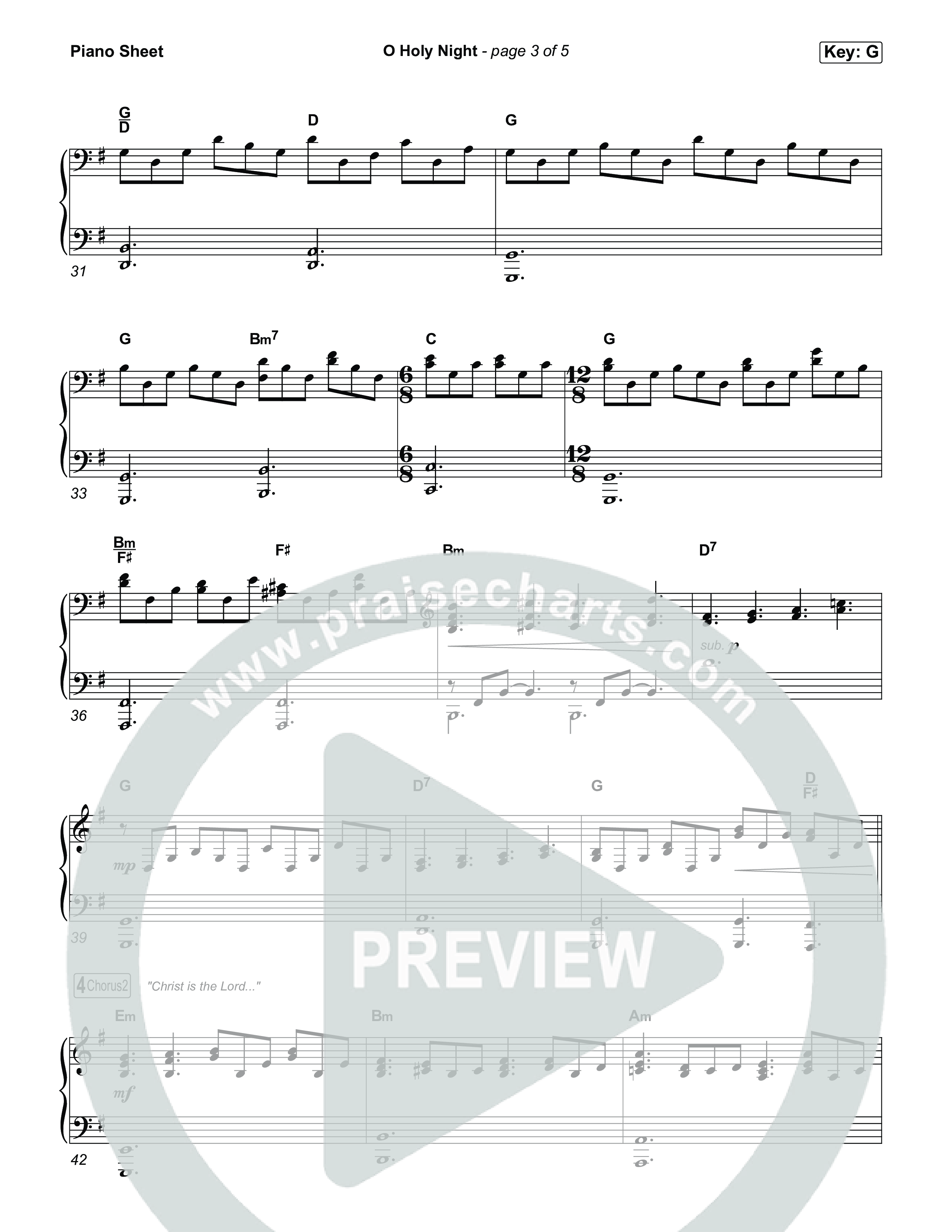 O Holy Night Piano Sheet (Keith & Kristyn Getty / The Getty Girls)