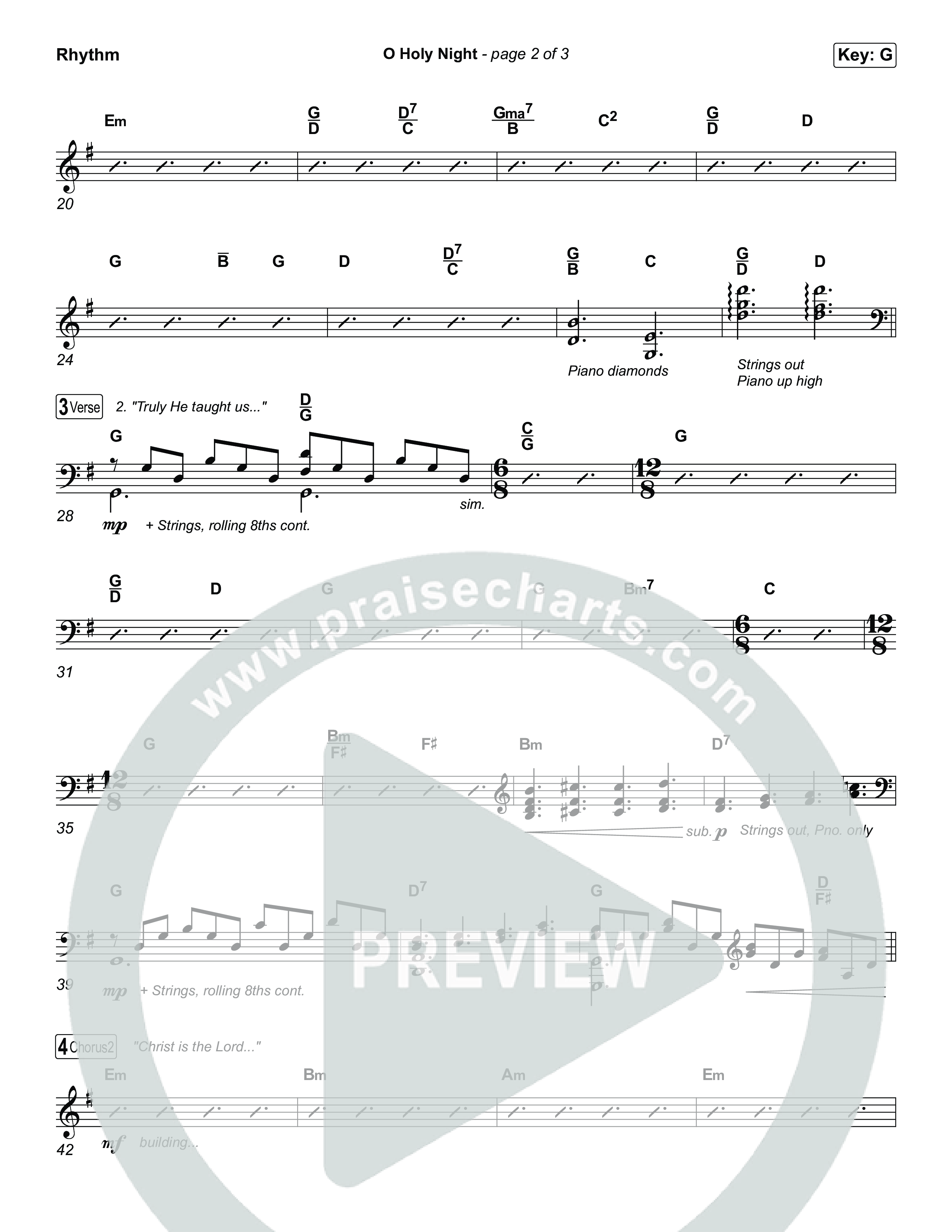 O Holy Night Rhythm Chart (Keith & Kristyn Getty / The Getty Girls)