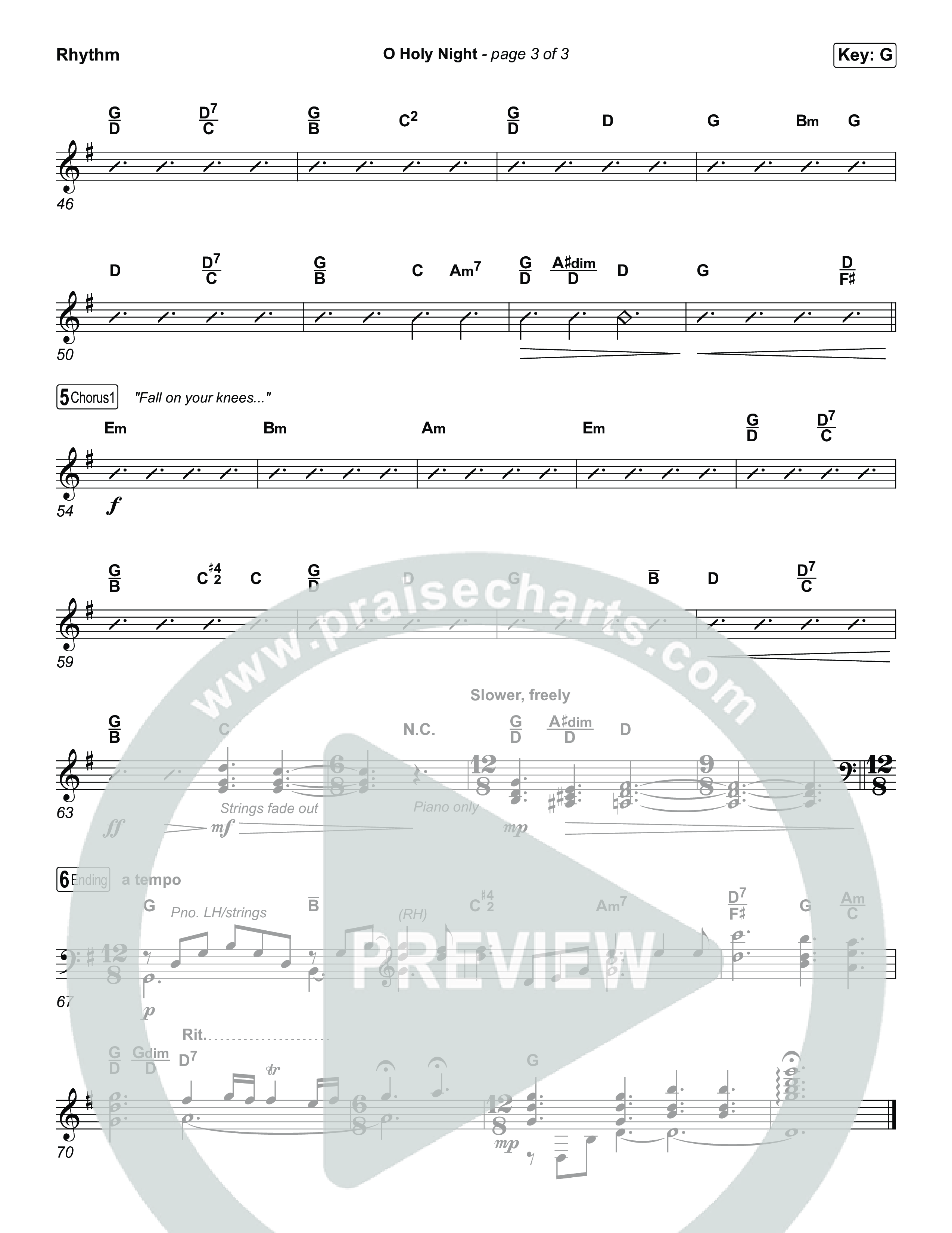 O Holy Night Rhythm Chart (Keith & Kristyn Getty / The Getty Girls)