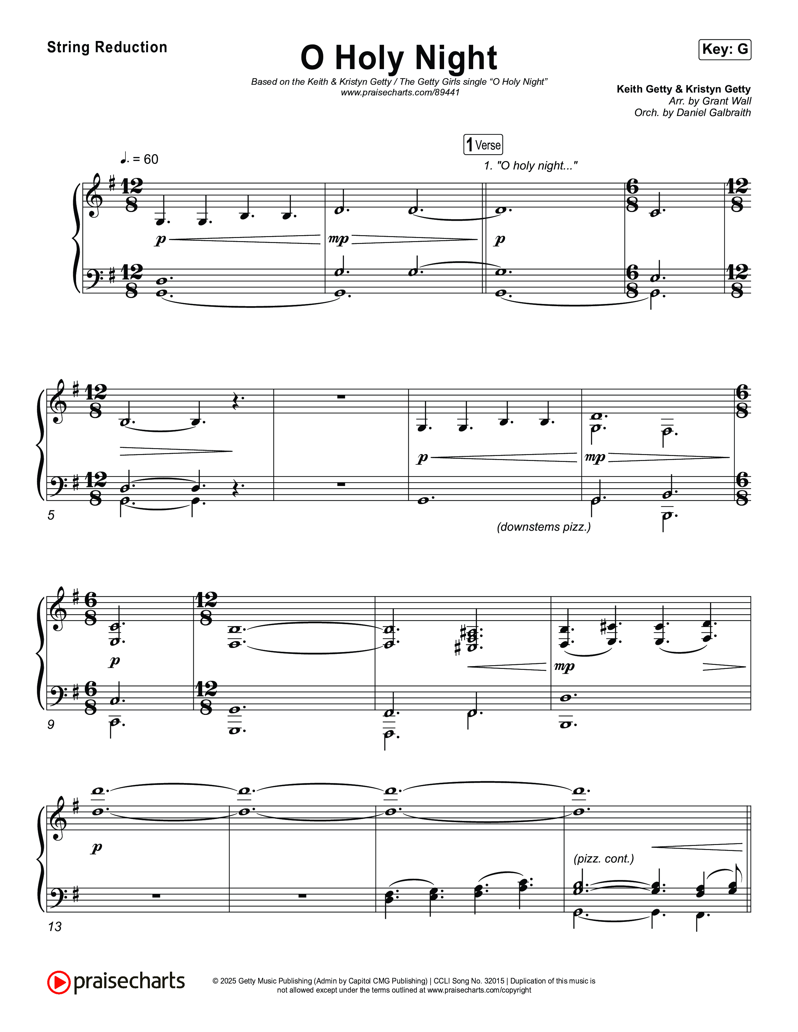 O Holy Night String Reduction (Keith & Kristyn Getty / The Getty Girls)