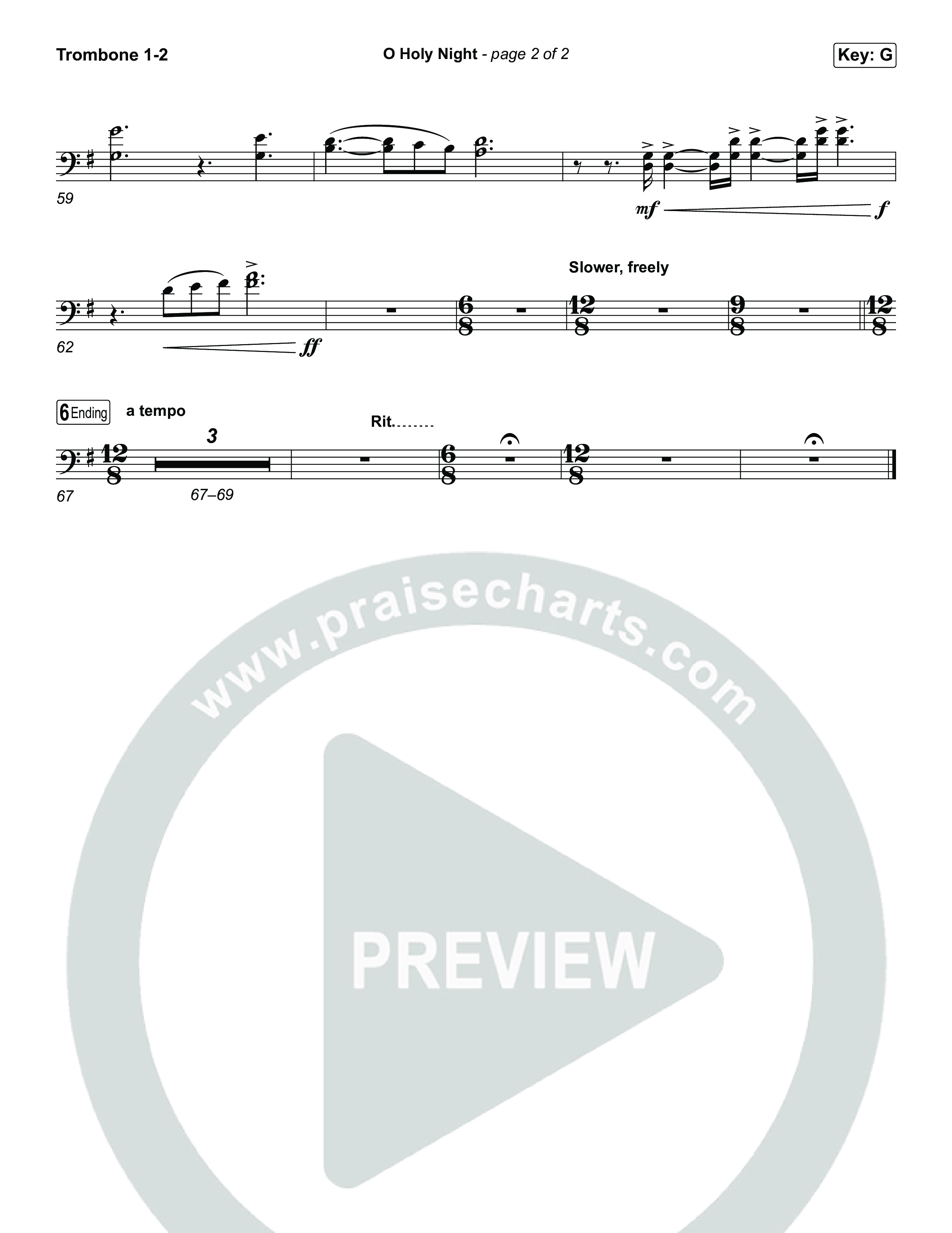 O Holy Night Trombone 1/2 (Keith & Kristyn Getty / The Getty Girls)