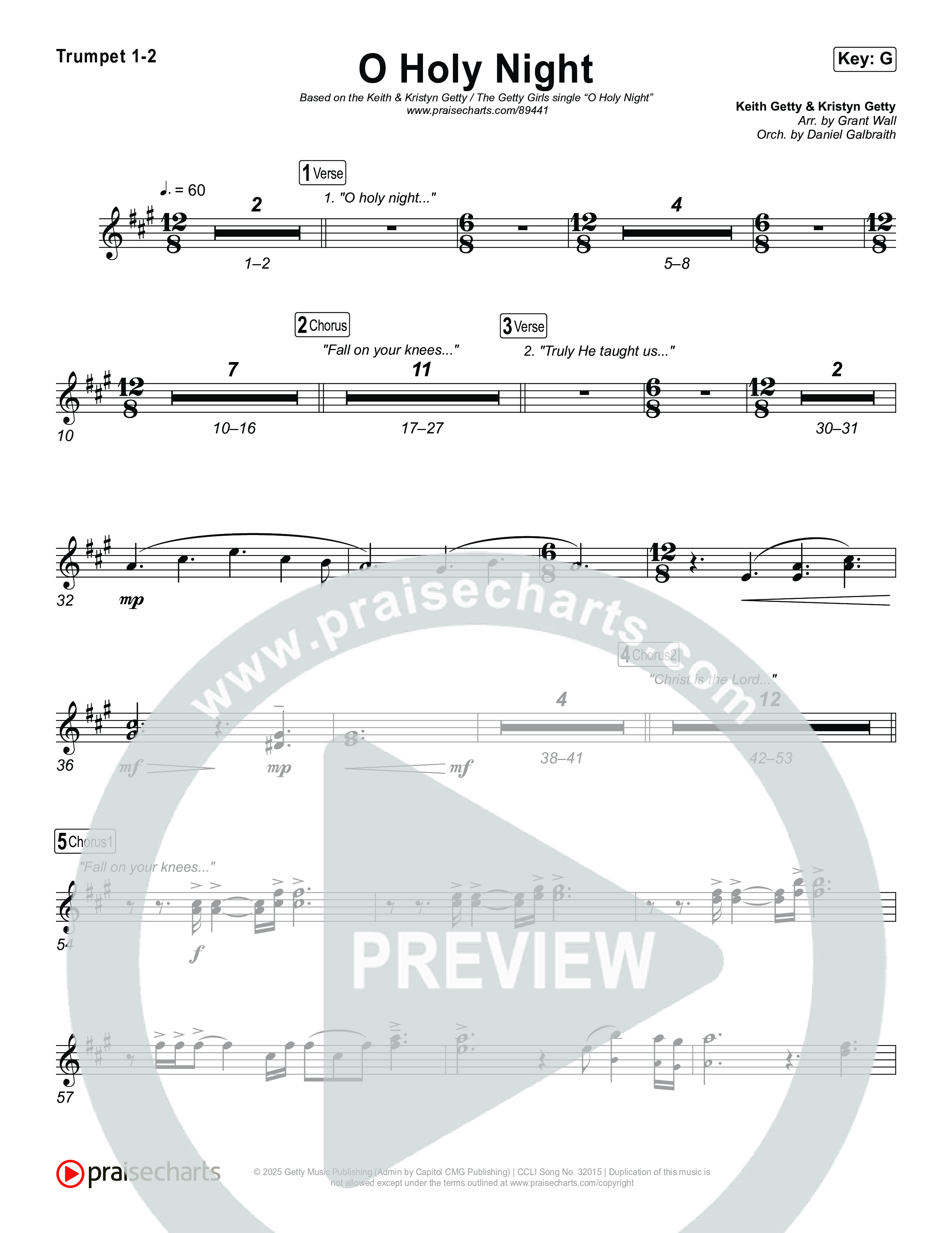 O Holy Night Trumpet 1,2 (Keith & Kristyn Getty / The Getty Girls)