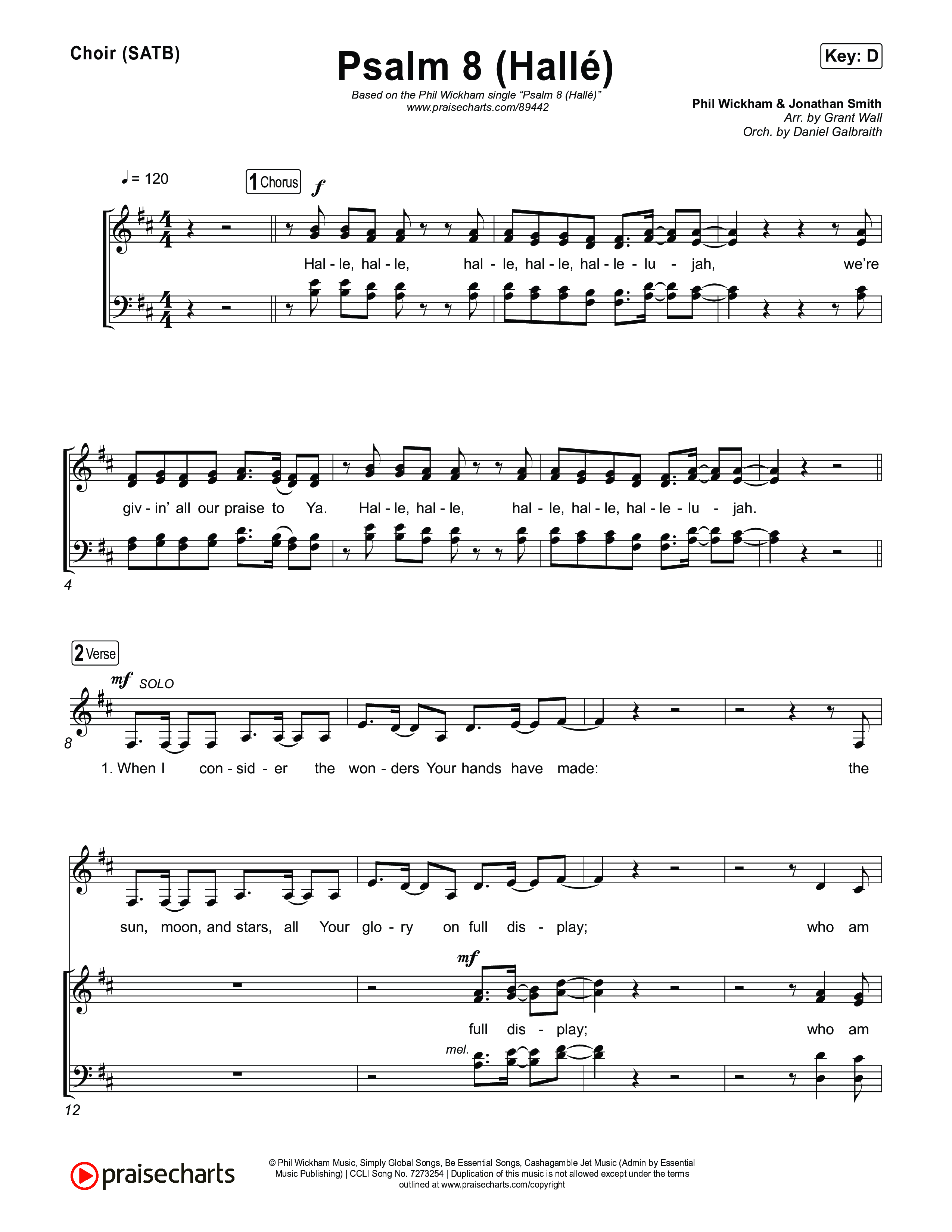 Psalm 8 (Hallé) Choir Sheet (SATB) (Phil Wickham)