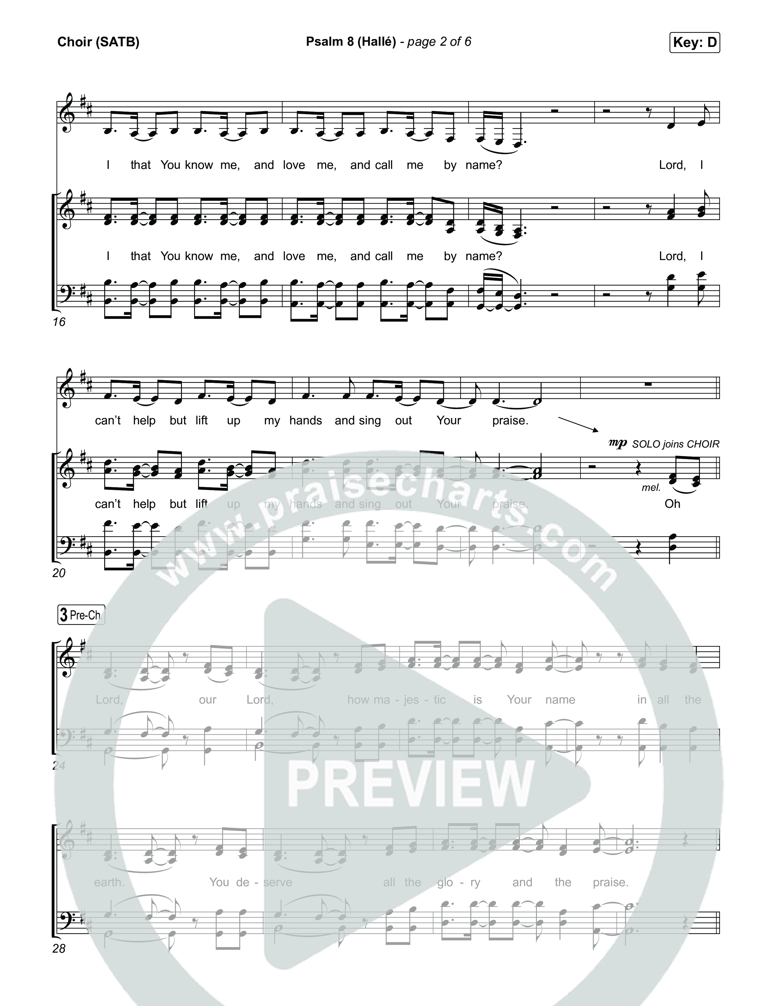 Psalm 8 (Hallé) Choir Sheet (SATB) (Phil Wickham)