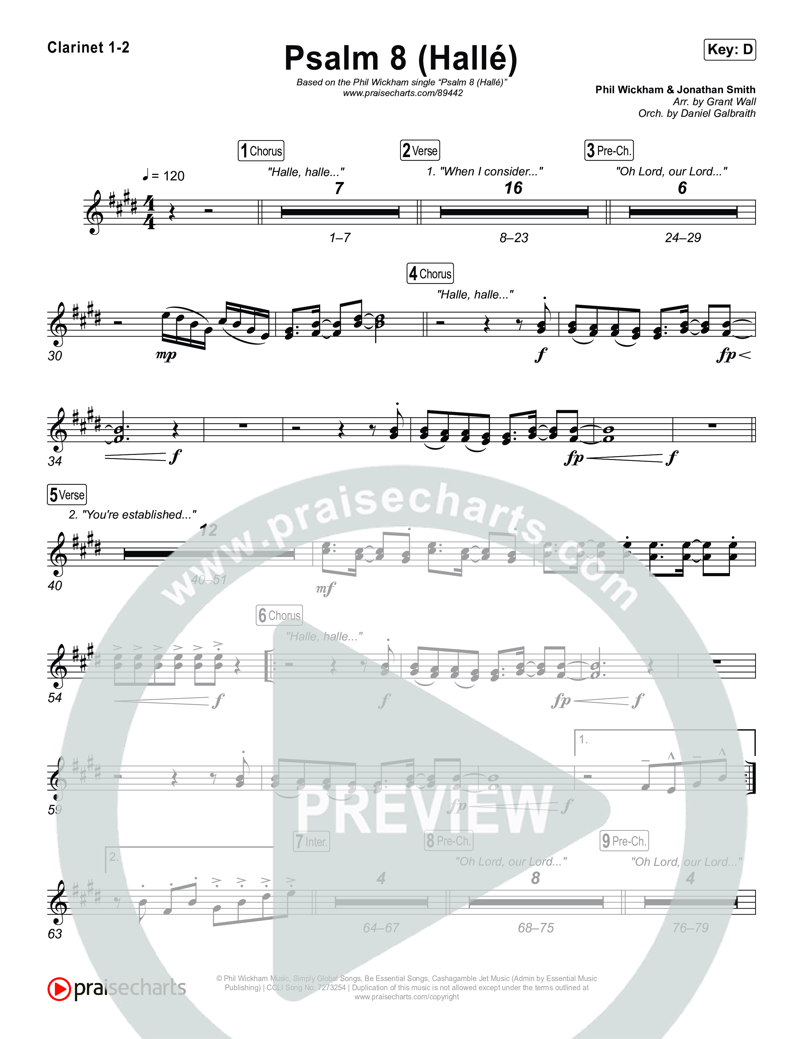 Psalm 8 (Hallé) Clarinet 1/2 (Phil Wickham)