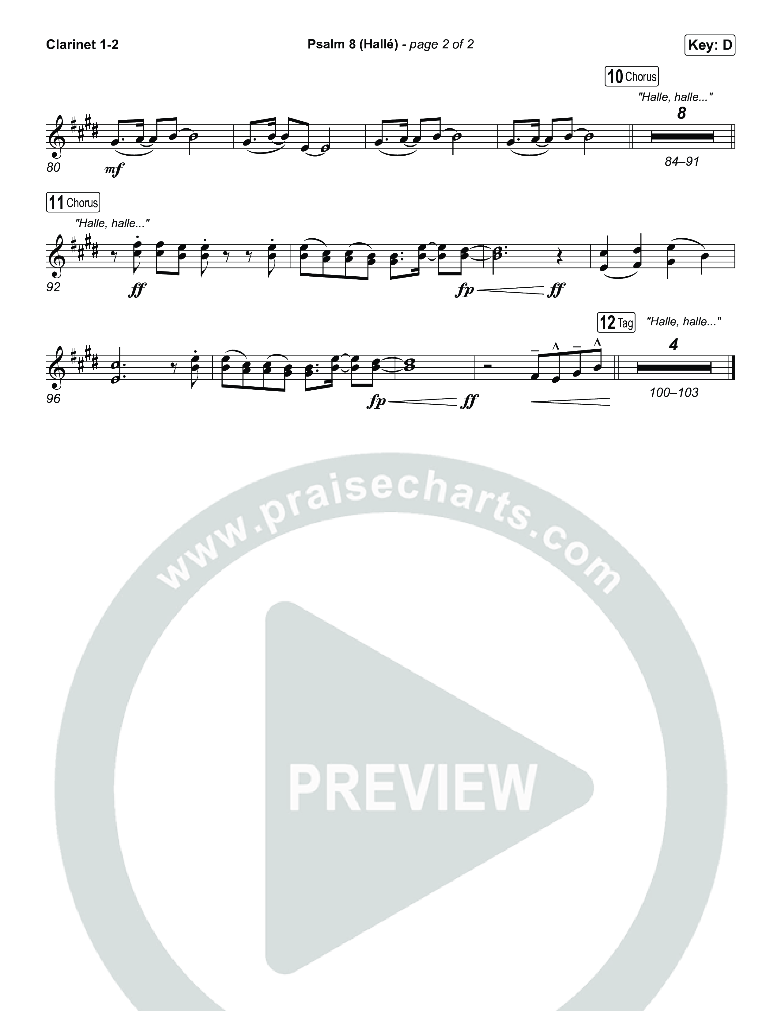 Psalm 8 (Hallé) Clarinet 1/2 (Phil Wickham)