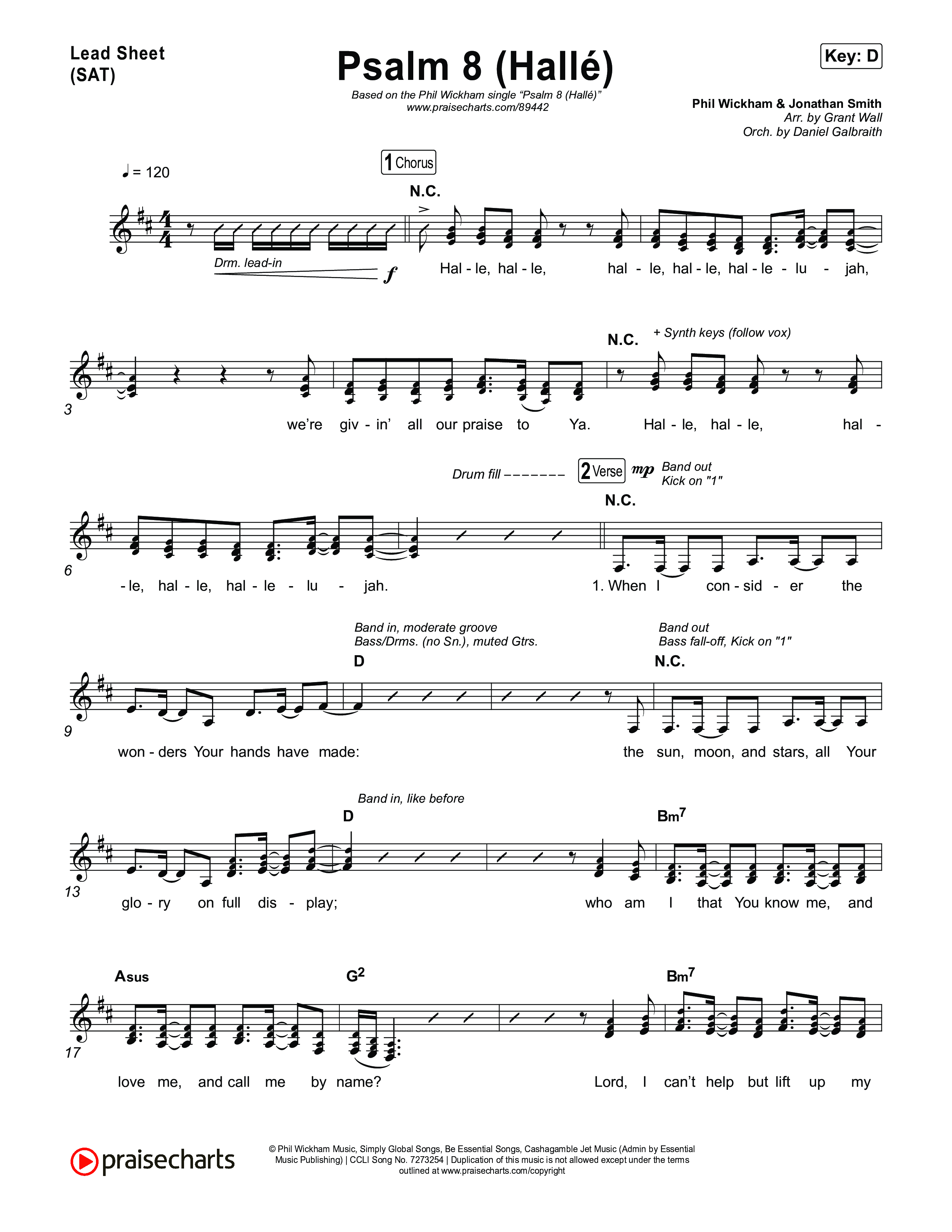 Psalm 8 (Hallé) Lead Sheet (SAT) (Phil Wickham)