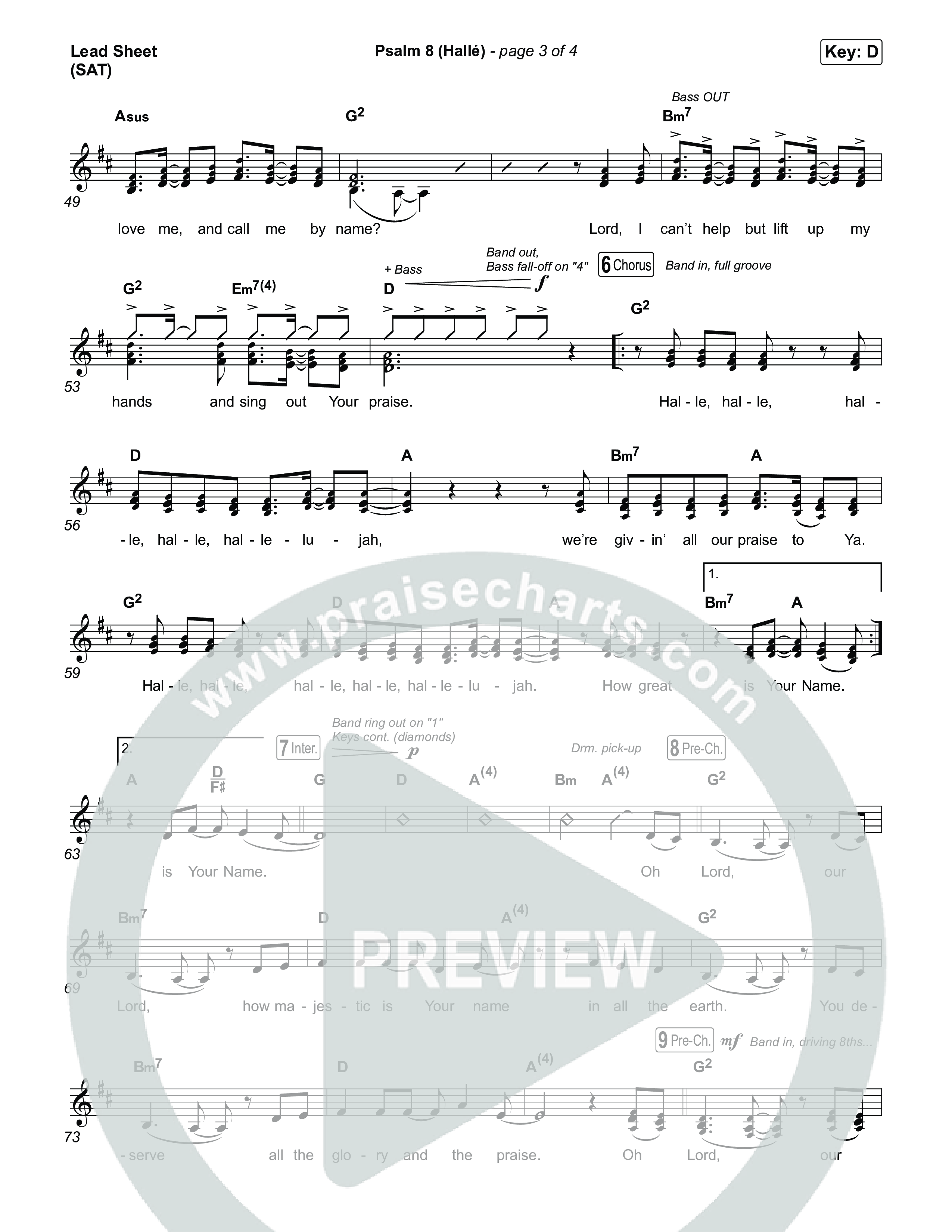 Psalm 8 (Hallé) Lead Sheet (SAT) (Phil Wickham)