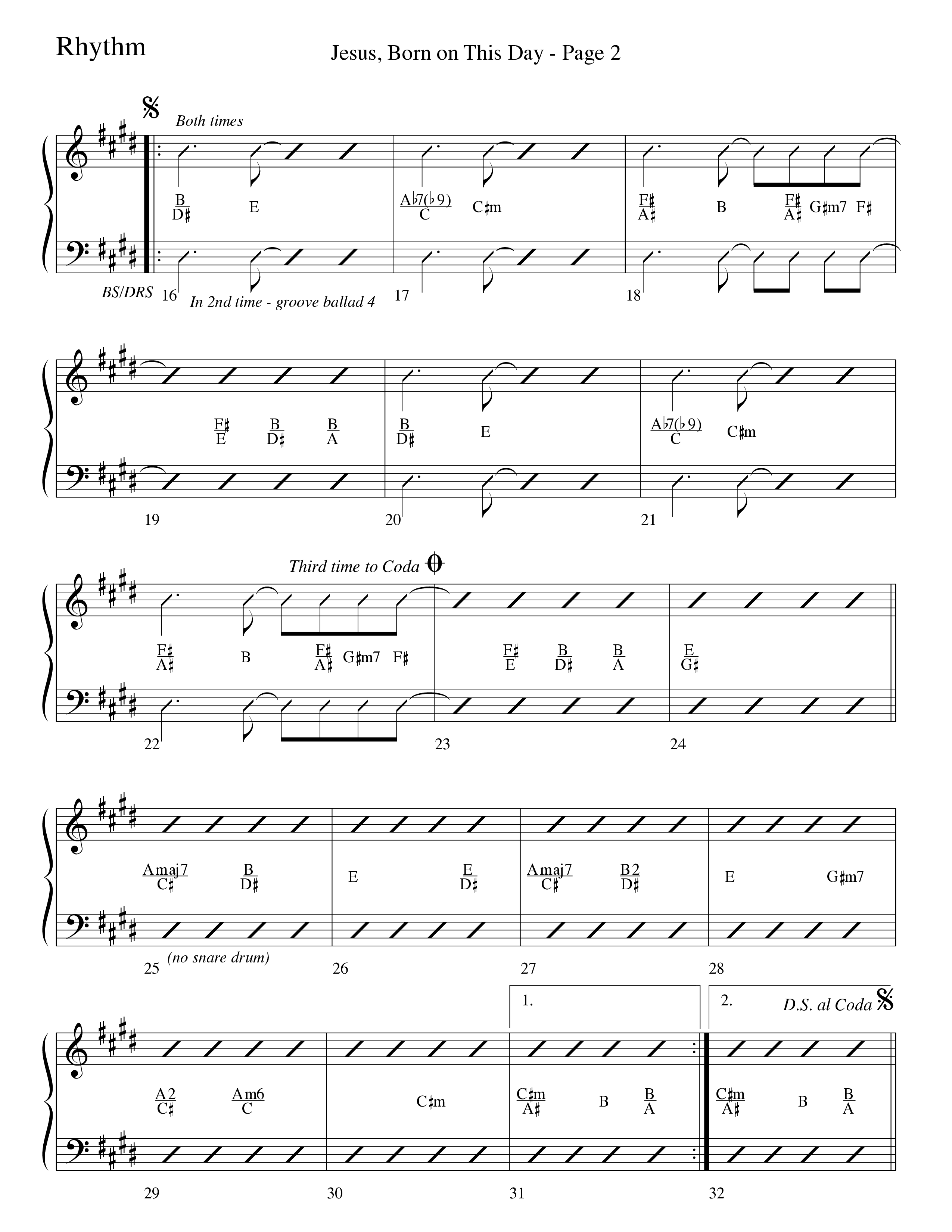 Jesus Born On This Day Rhythm Chart (Word Music Choral / Arr. Dave Williamson)