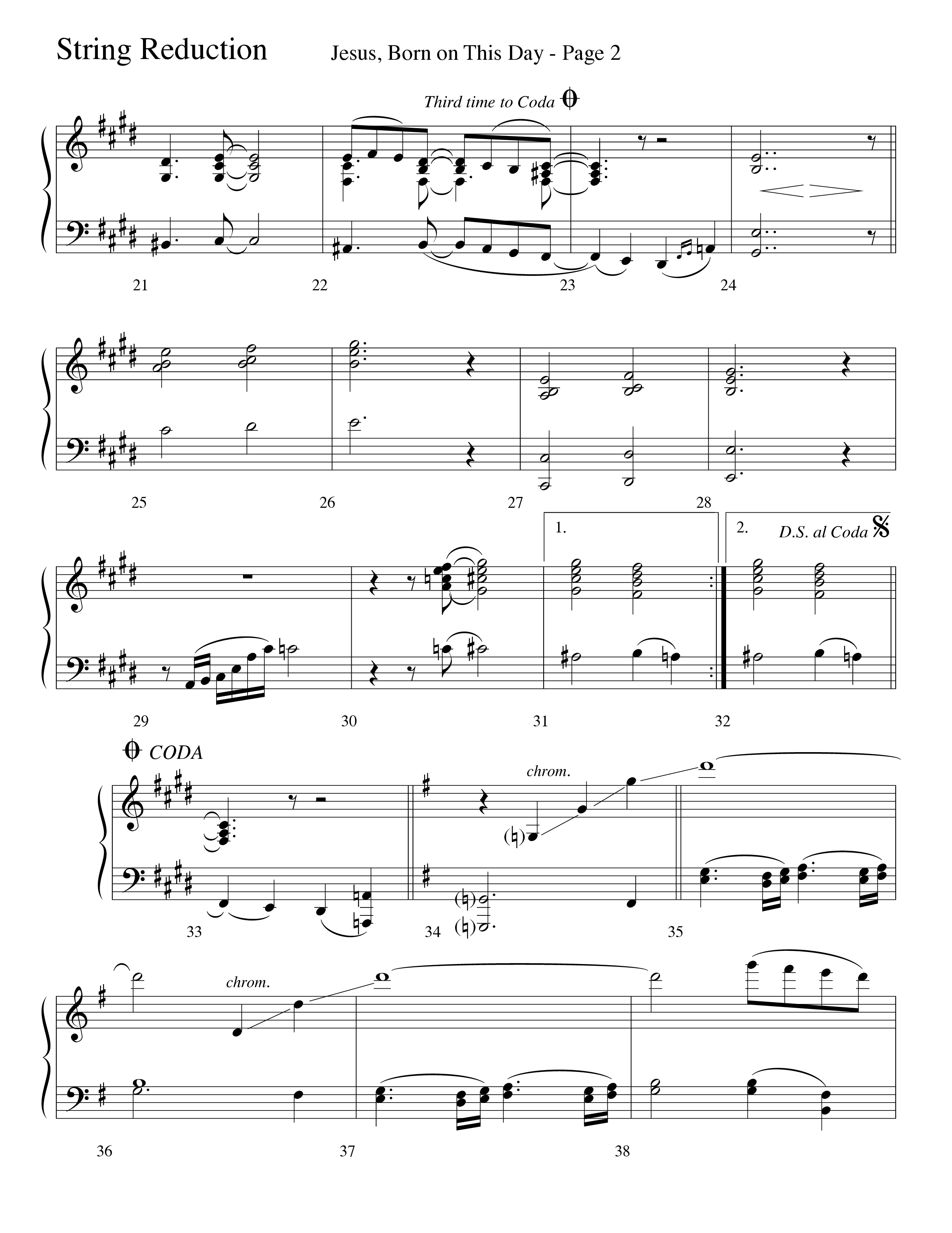 Jesus Born On This Day String Reduction (Word Music Choral / Arr. Dave Williamson)