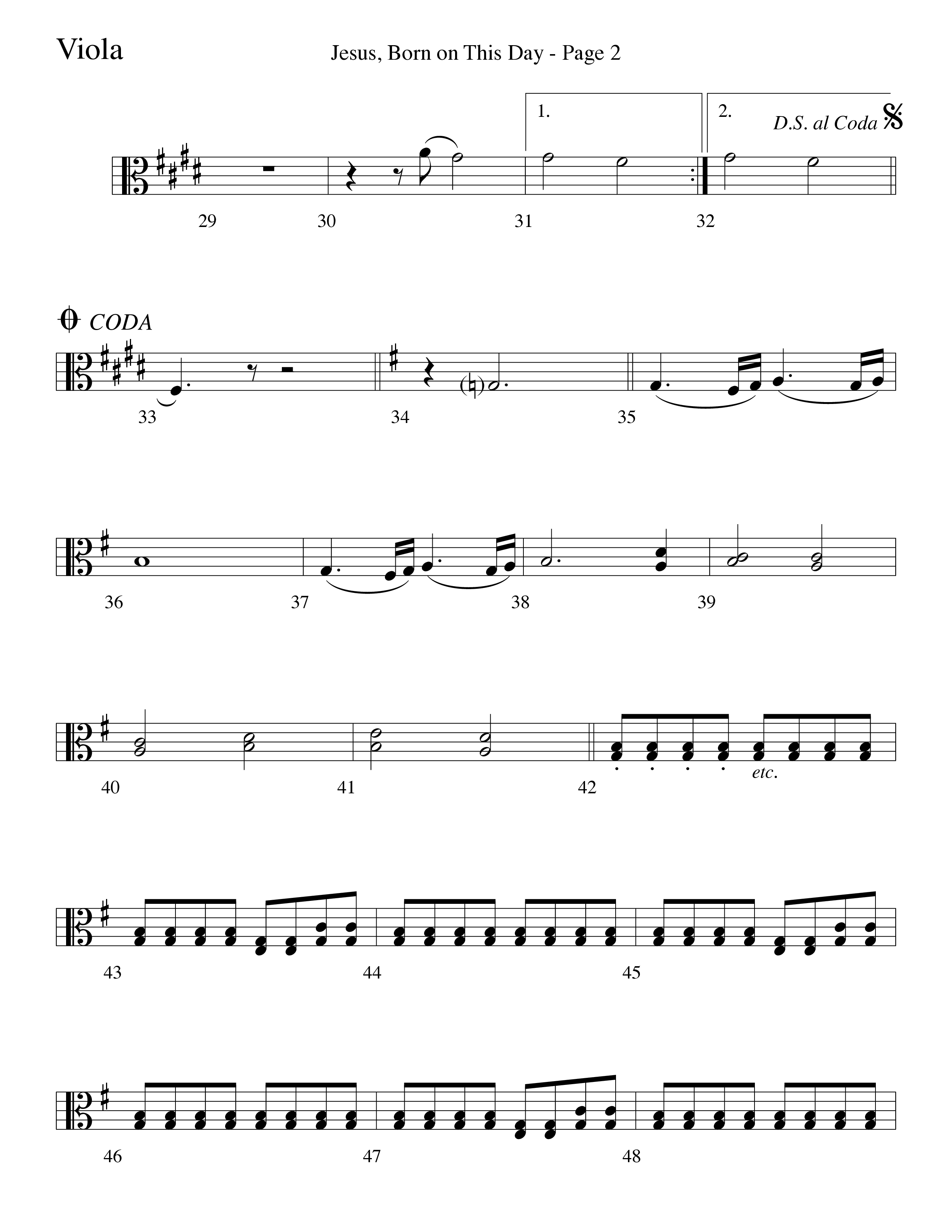 Jesus Born On This Day Viola (Word Music Choral / Arr. Dave Williamson)