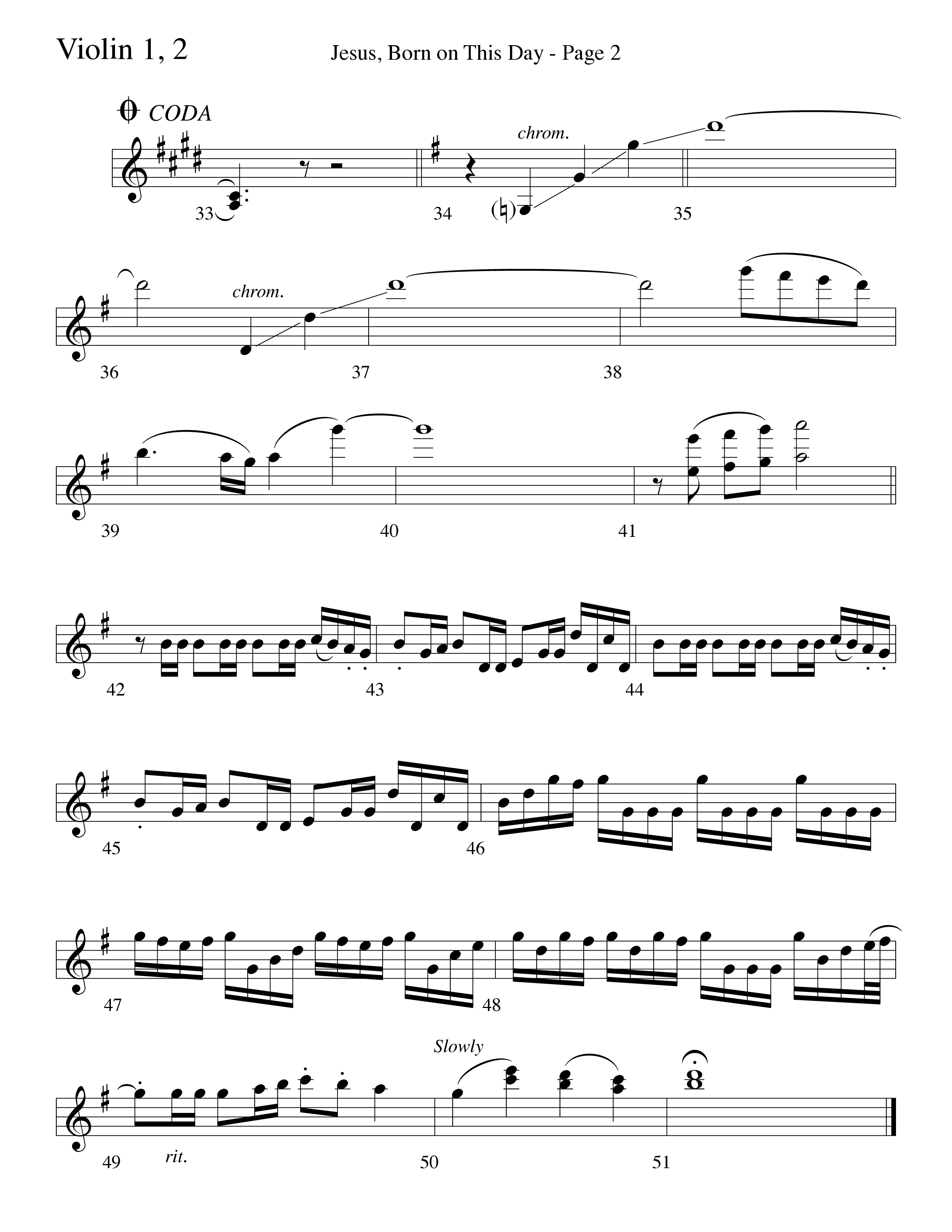 Jesus Born On This Day Violin 1/2 (Word Music Choral / Arr. Dave Williamson)