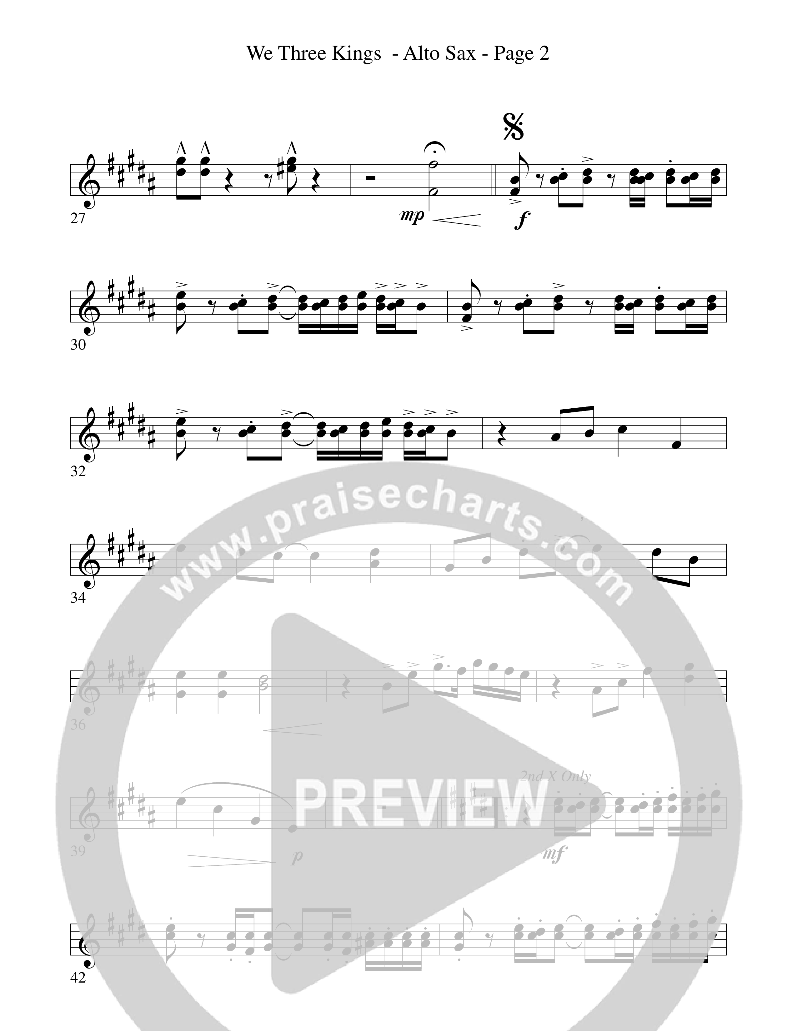 We Three Kings Alto Sax (Word Music Choral / Arr. David Hamilton)