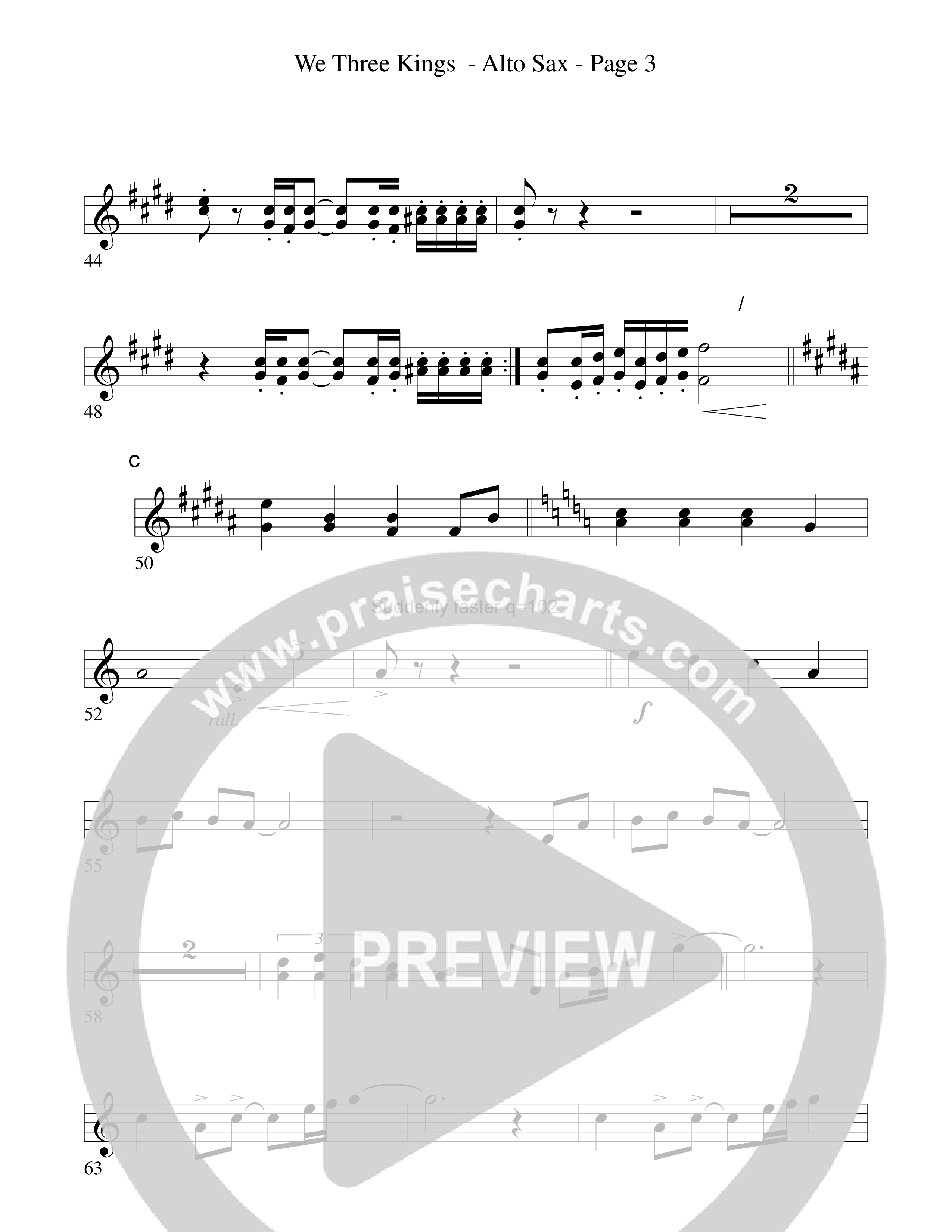 We Three Kings Alto Sax (Word Music Choral / Arr. David Hamilton)