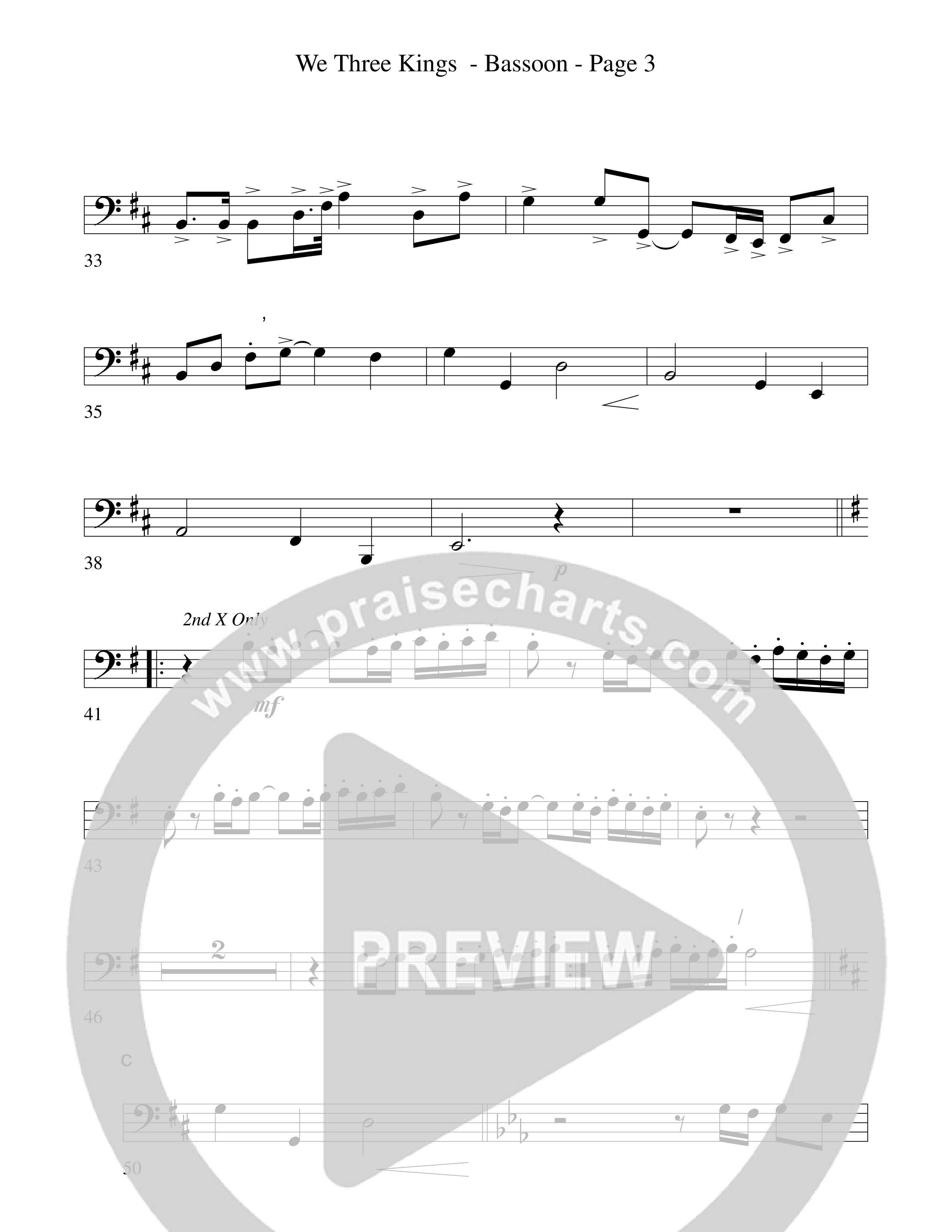 We Three Kings Bassoon (Word Music Choral / Arr. David Hamilton)