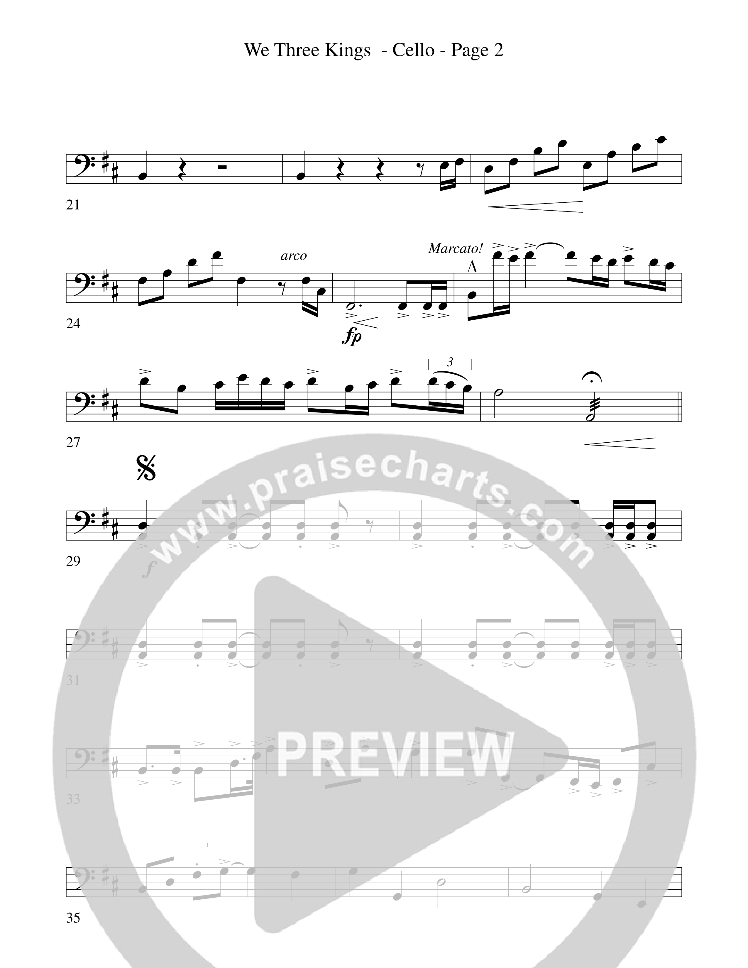 We Three Kings Cello (Word Music Choral / Arr. David Hamilton)